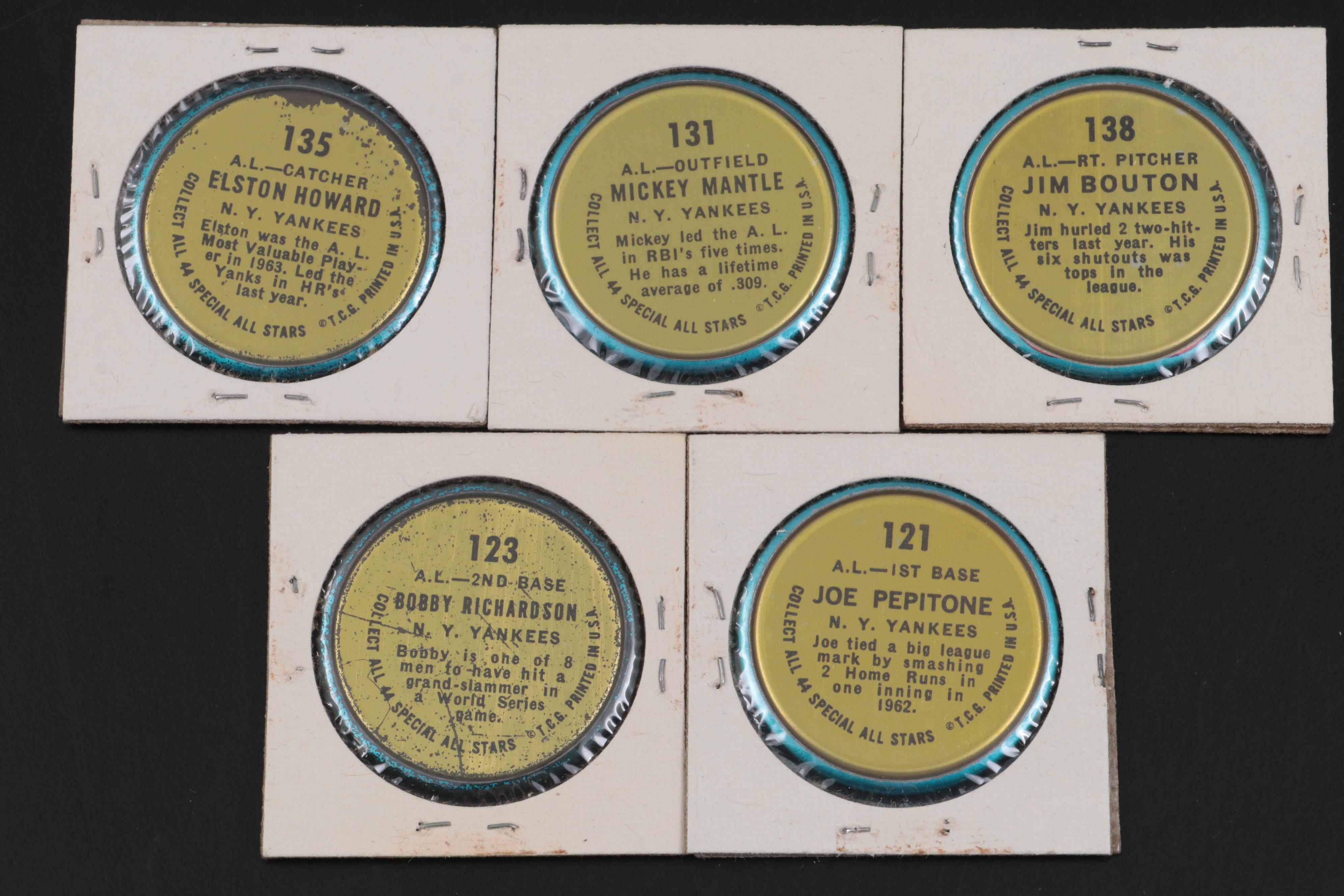 Mickey Mantle, 1964 Topps Coins, Including Other, New York Yankee Team Players