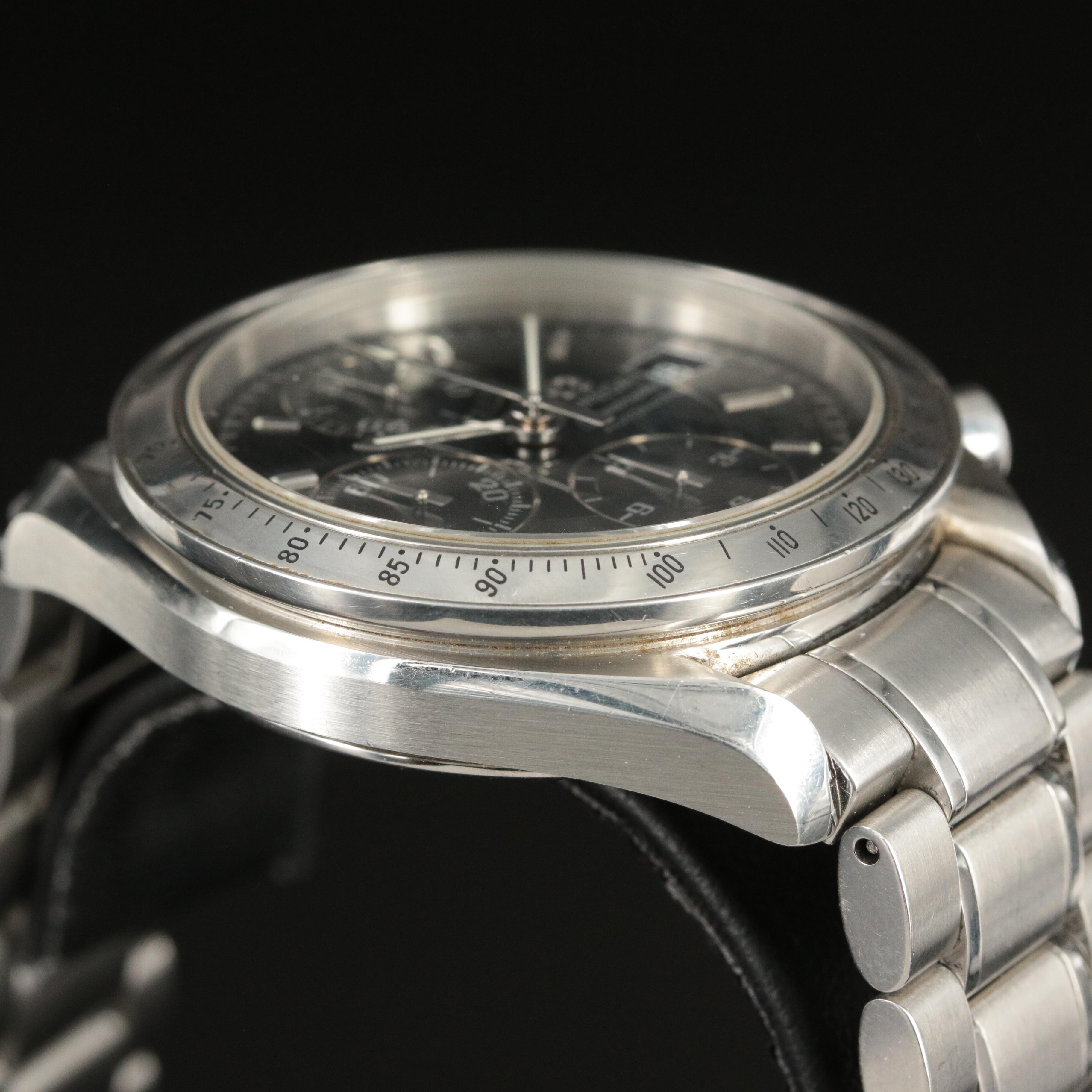 Omega Speedmaster Date Black 39MM Bracelet Automatic Watch