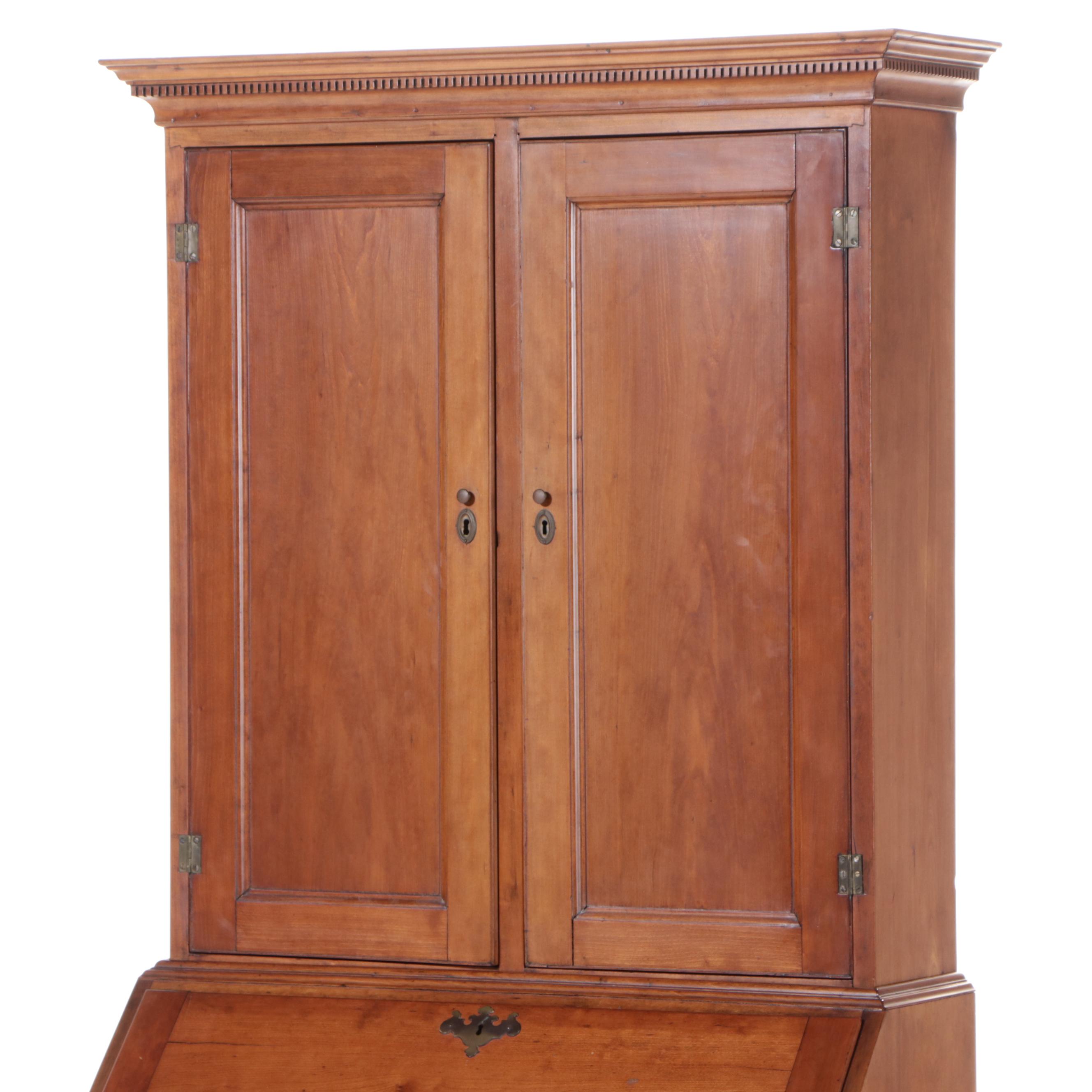 Early Chippendale Maple Secretary Desk with Blind-Doors, 19th Century