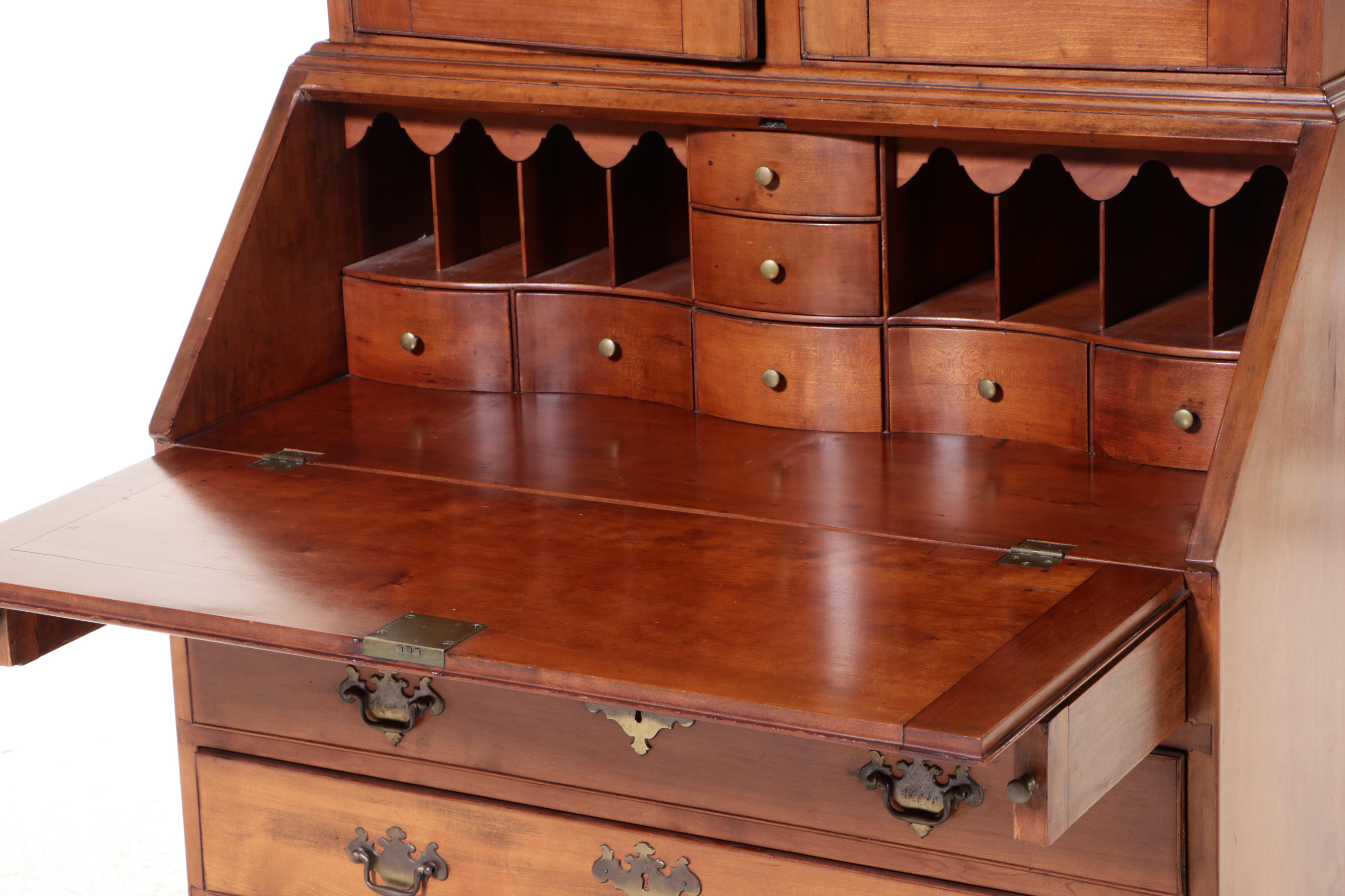 Early Chippendale Maple Secretary Desk with Blind-Doors, 19th Century