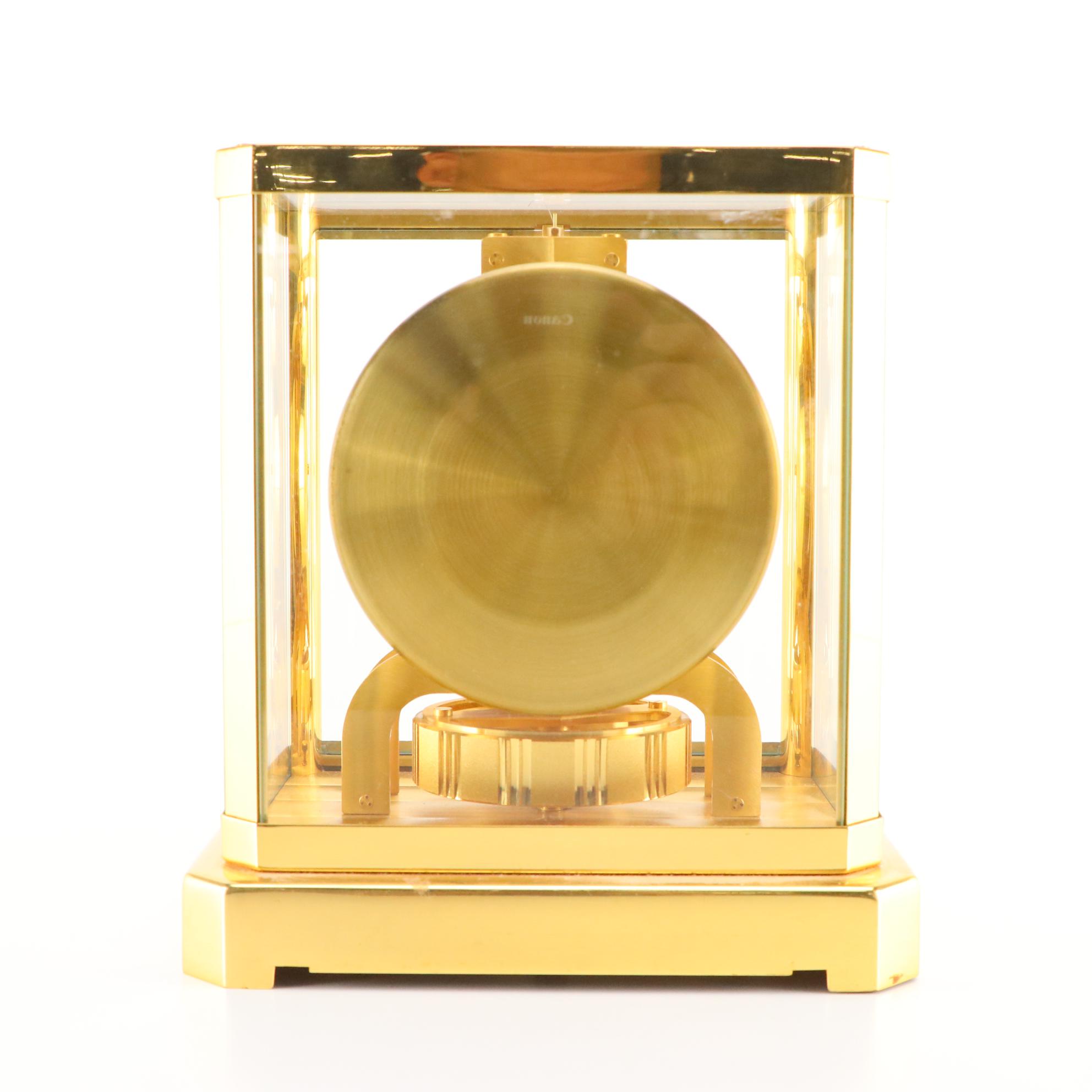 Jaeger-LeCoultre "Atmos" Swiss Brass and Glass Perpetual Motion Mantel Clock