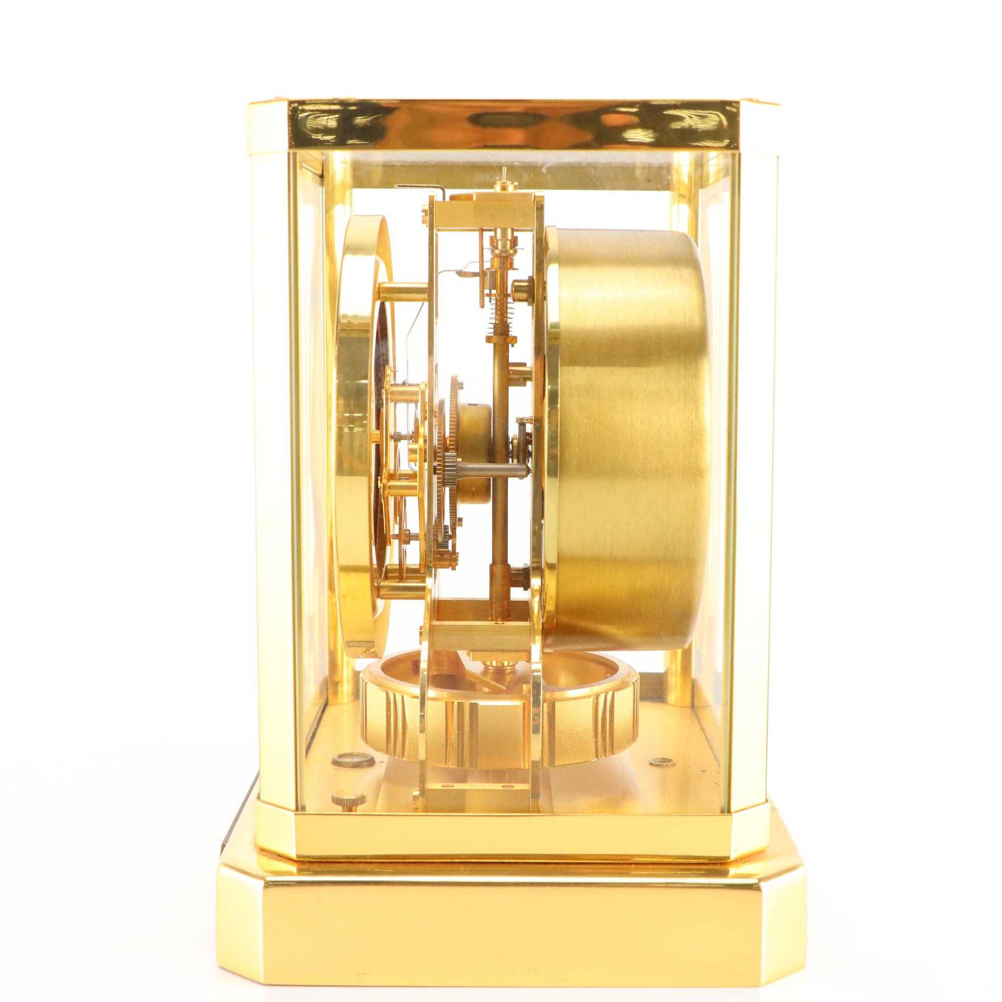 Jaeger-LeCoultre "Atmos" Swiss Brass and Glass Perpetual Motion Mantel Clock