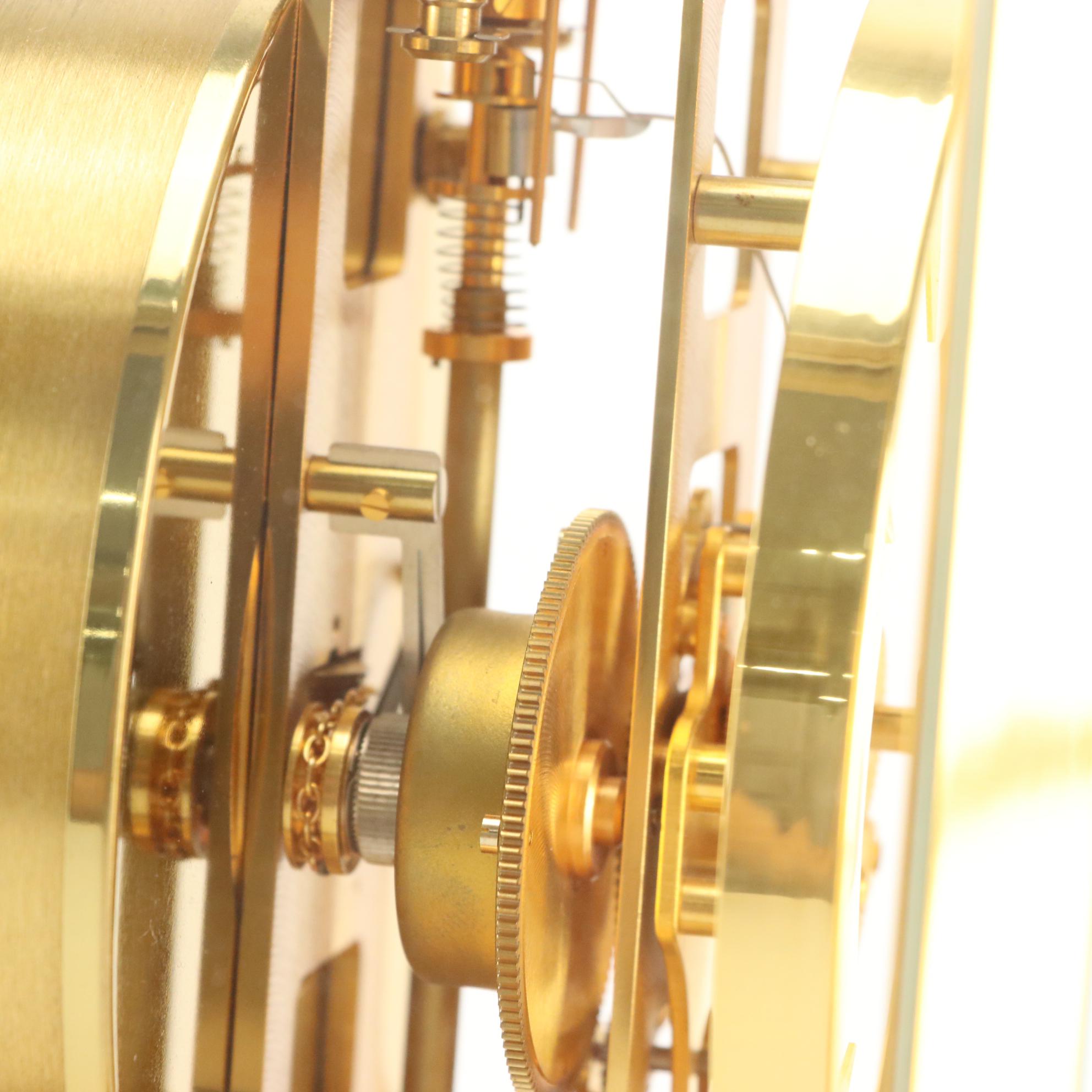 Jaeger-LeCoultre "Atmos" Swiss Brass and Glass Perpetual Motion Mantel Clock