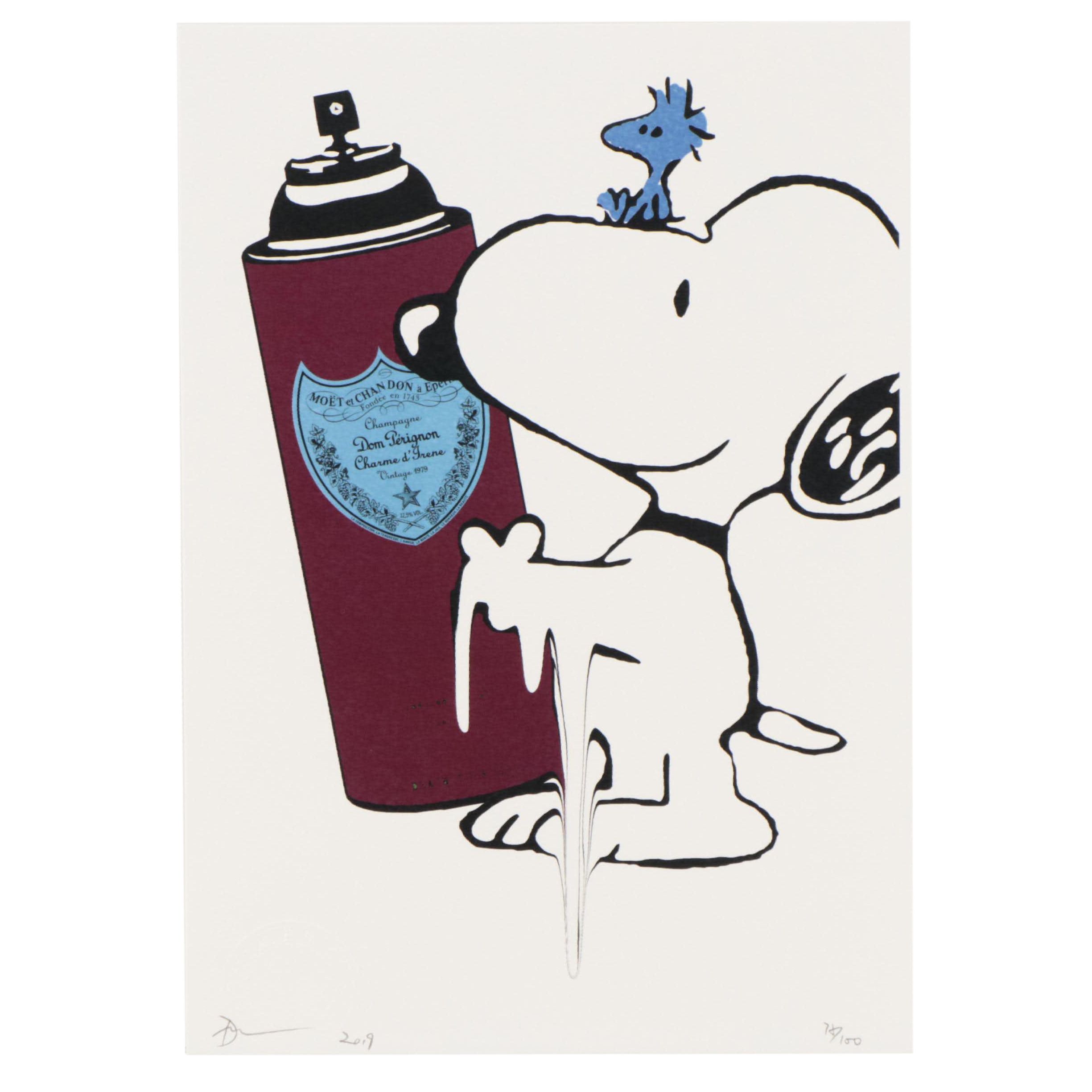 Death NYC Pop Art Graphic Print Featuring Peanuts x Dom Perignon, 21st Century