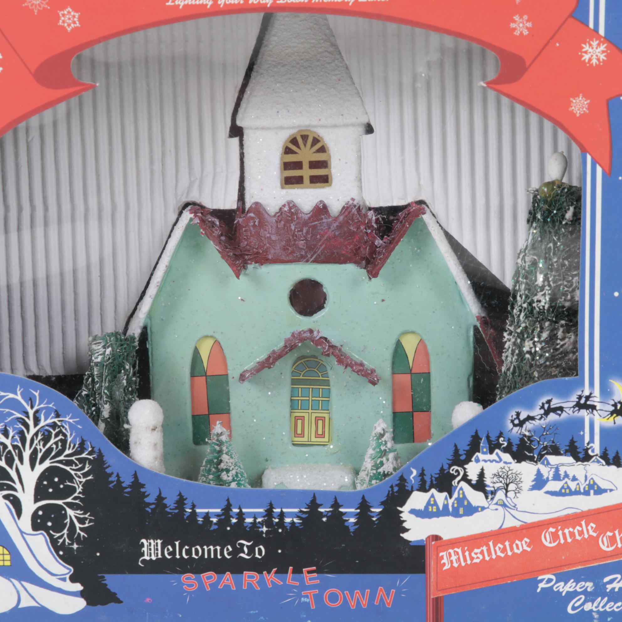 Coloramic Tree Stand, Light-up Angel Topper, and Putz in Old and New Collection