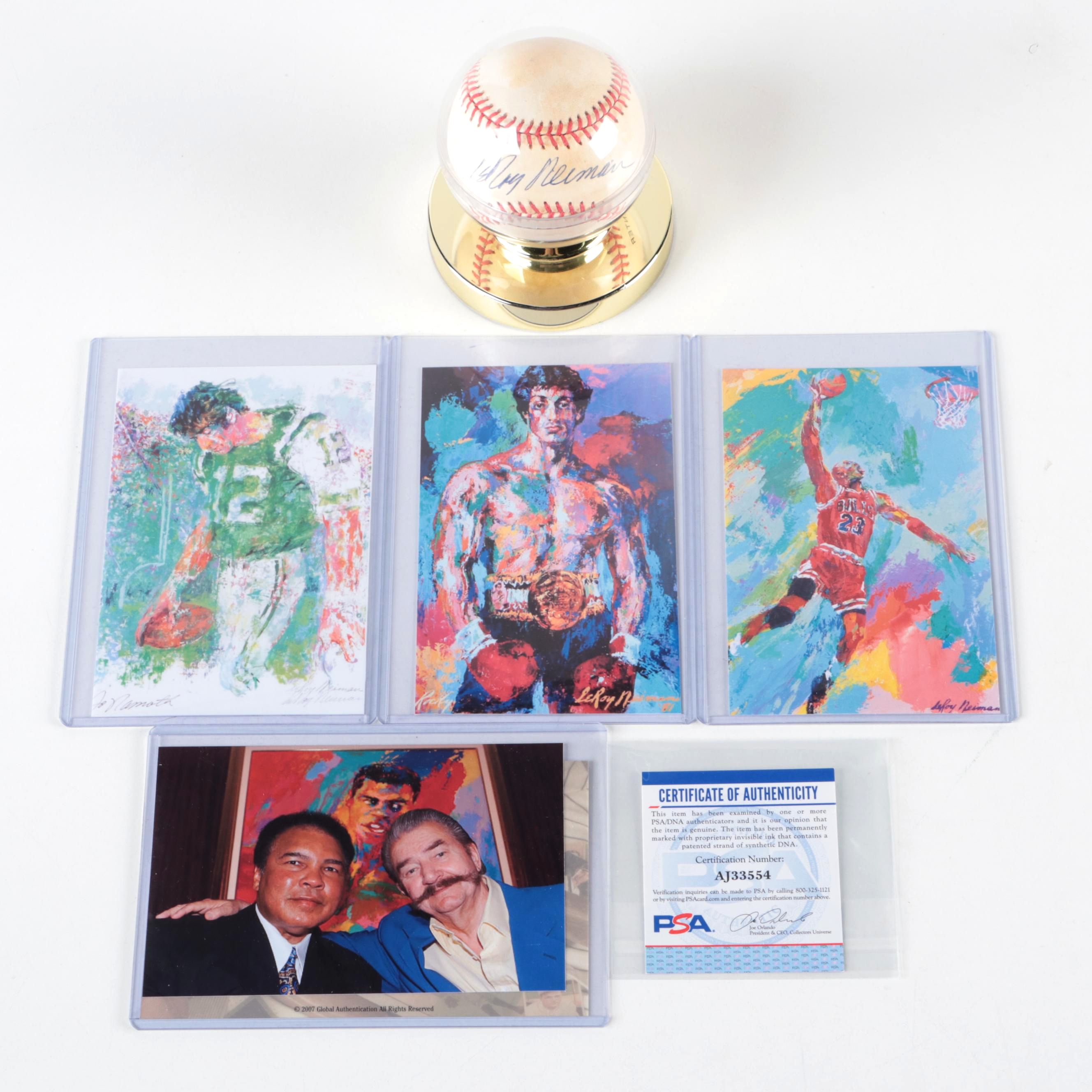 LeRoy Neiman, American Expressionist Painting Artist, Signed MLB, Rawlings Ball