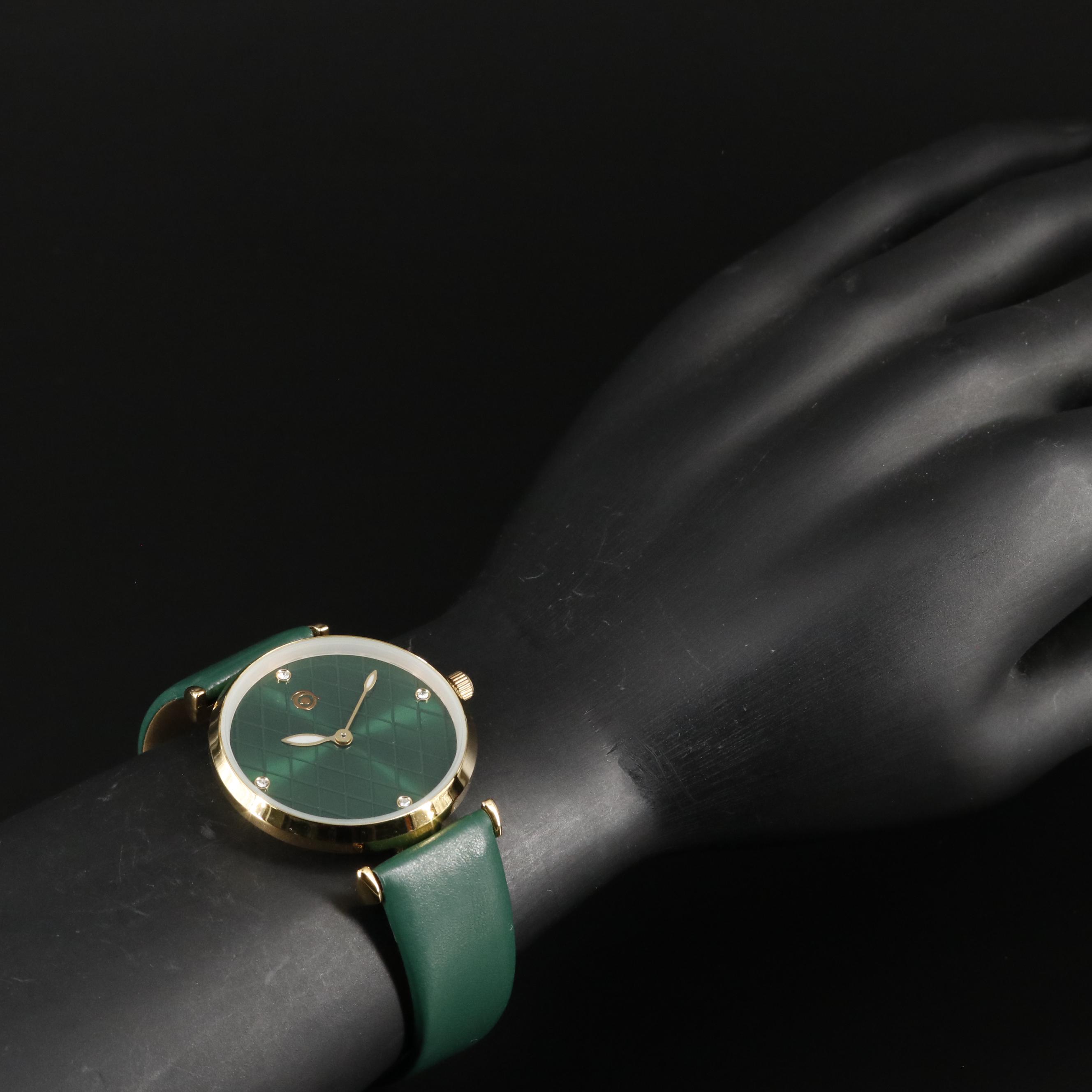 Magnicor Watch with Green Argyle Dial and Strap