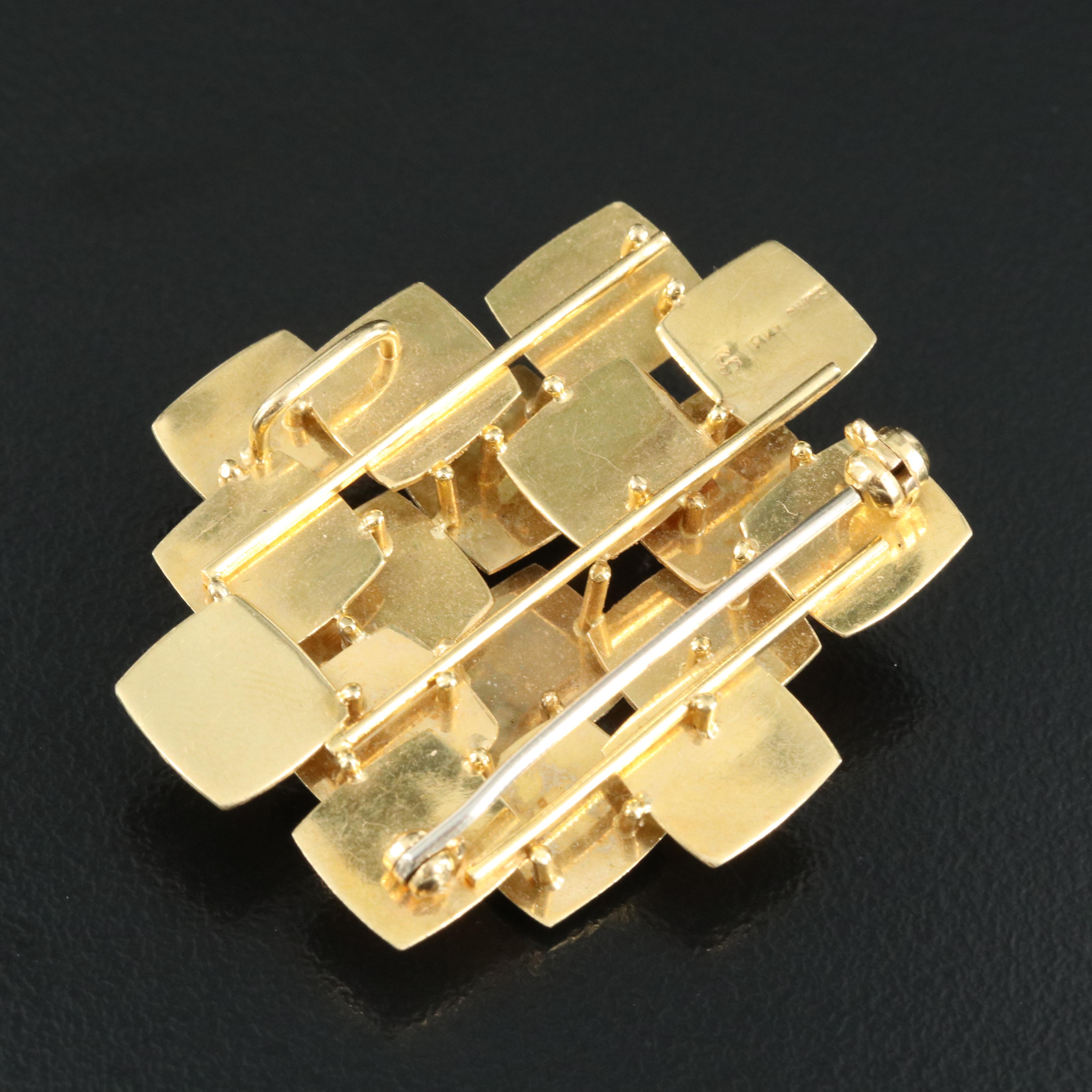 Modernist 18K 0.15 CTW Diamond Converter Brooch