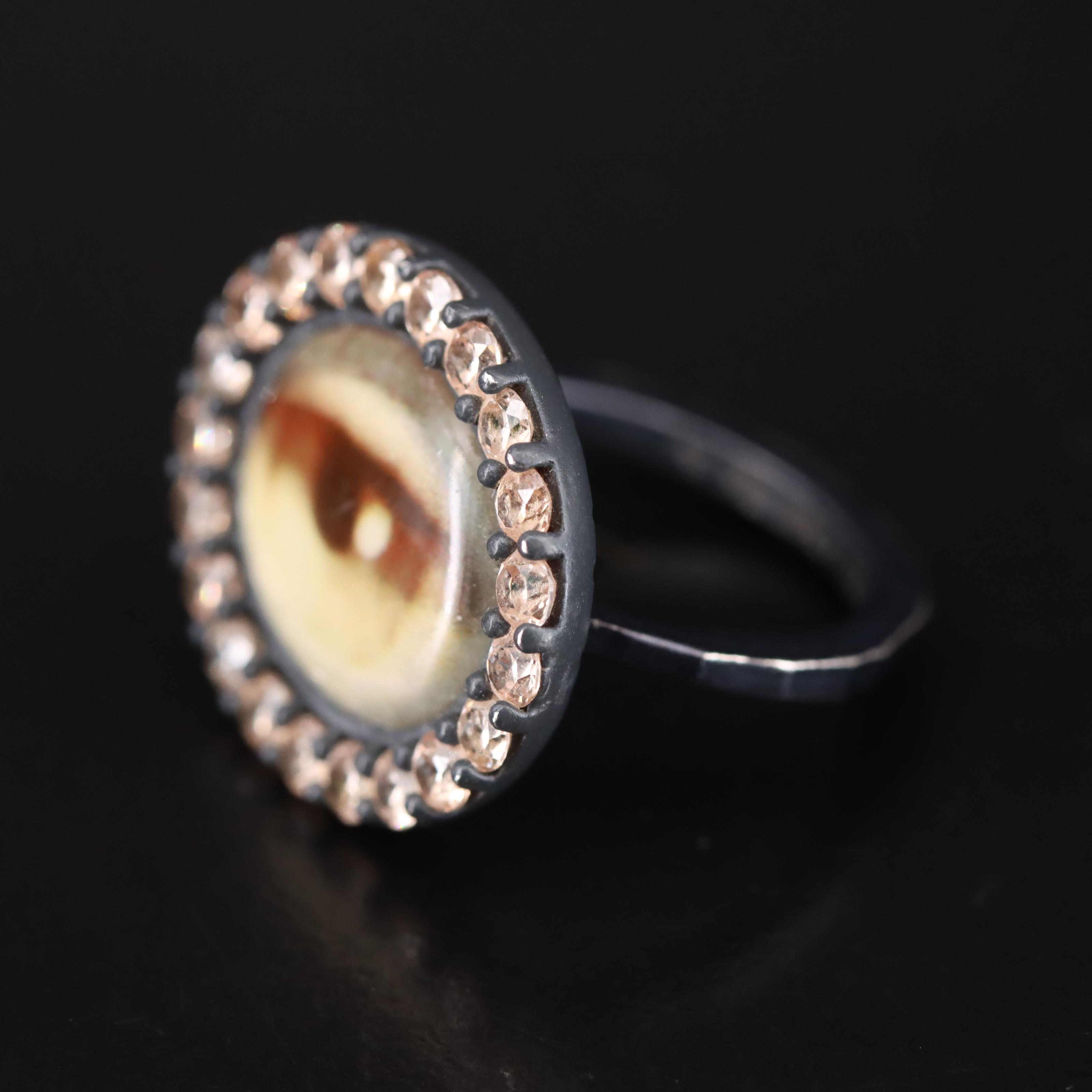 Bottega Veneta Sterling Lover's Eye Rings