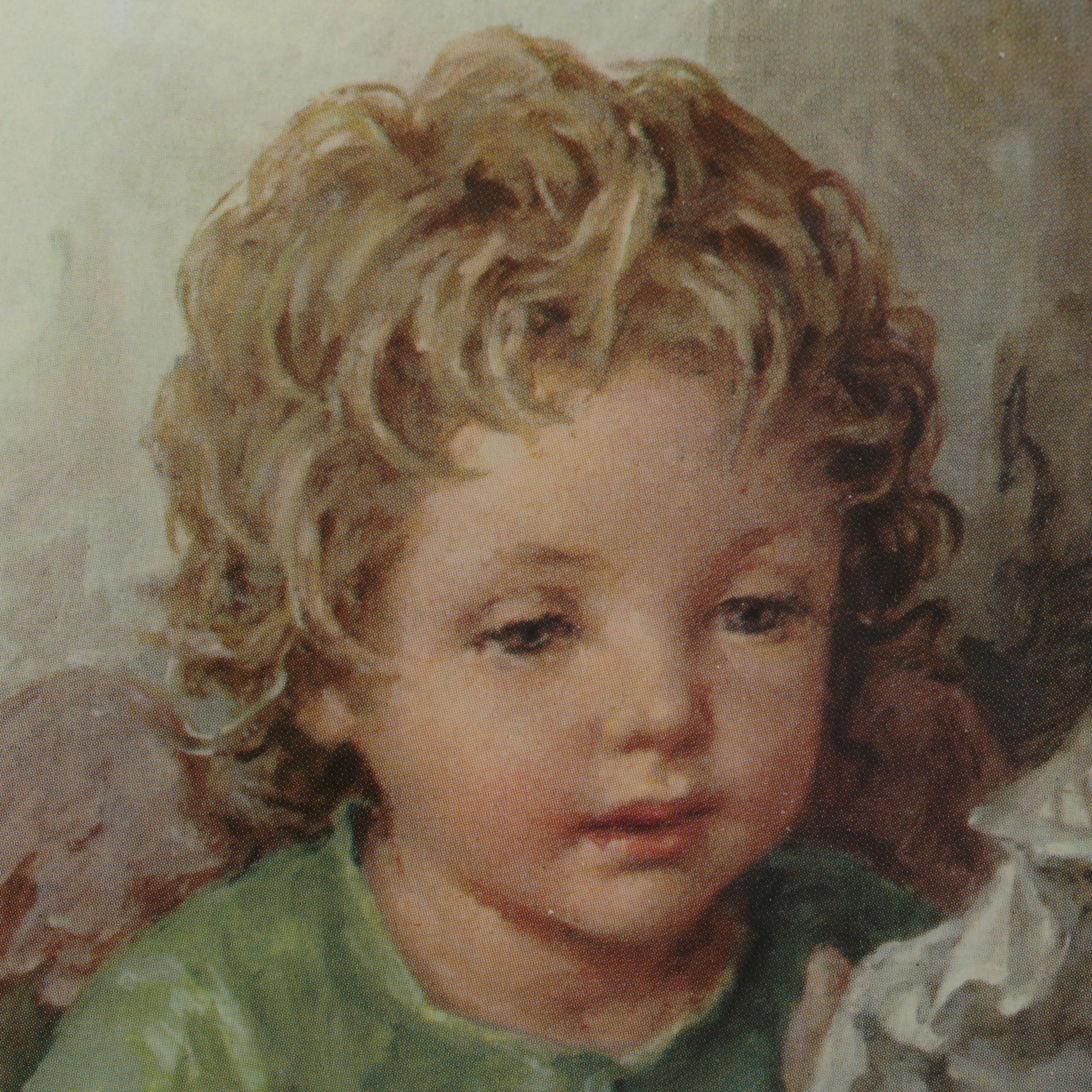 Italian Beveled Glass Wall Hanging of Angel Watching Over Child