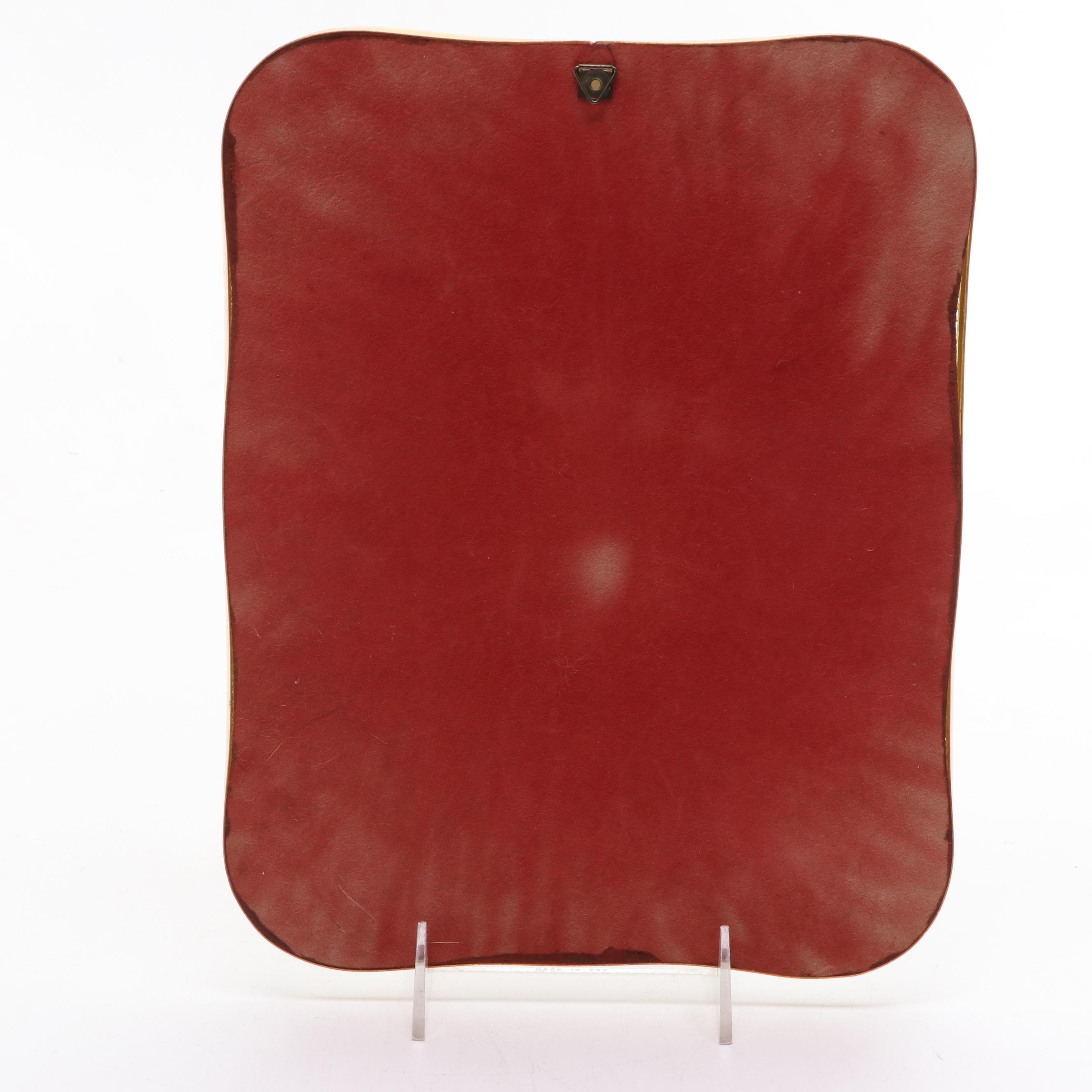 Italian Beveled Glass Wall Hanging of Angel Watching Over Child