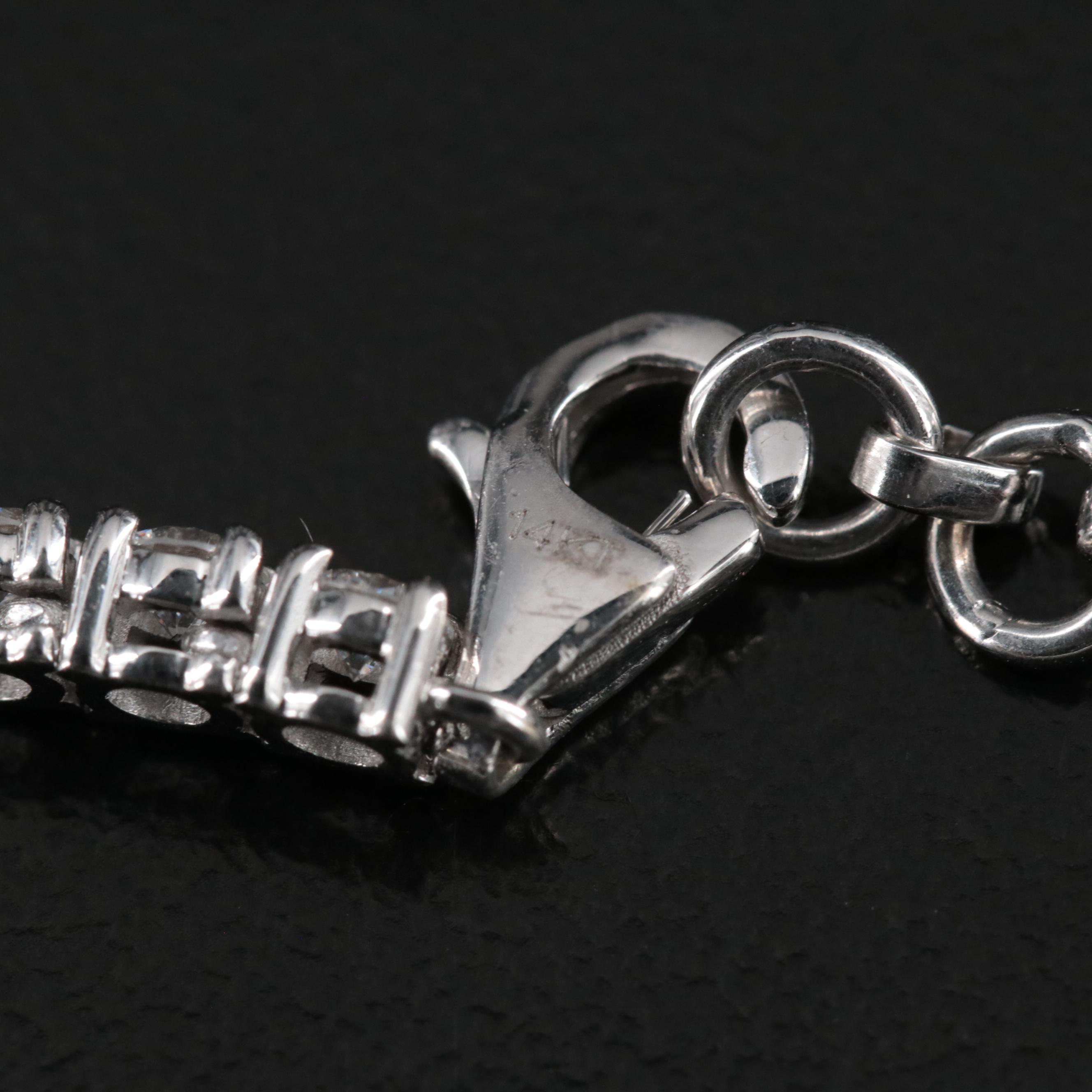 14K Graduated 20.37 Lab Grown Diamond Floral Necklace