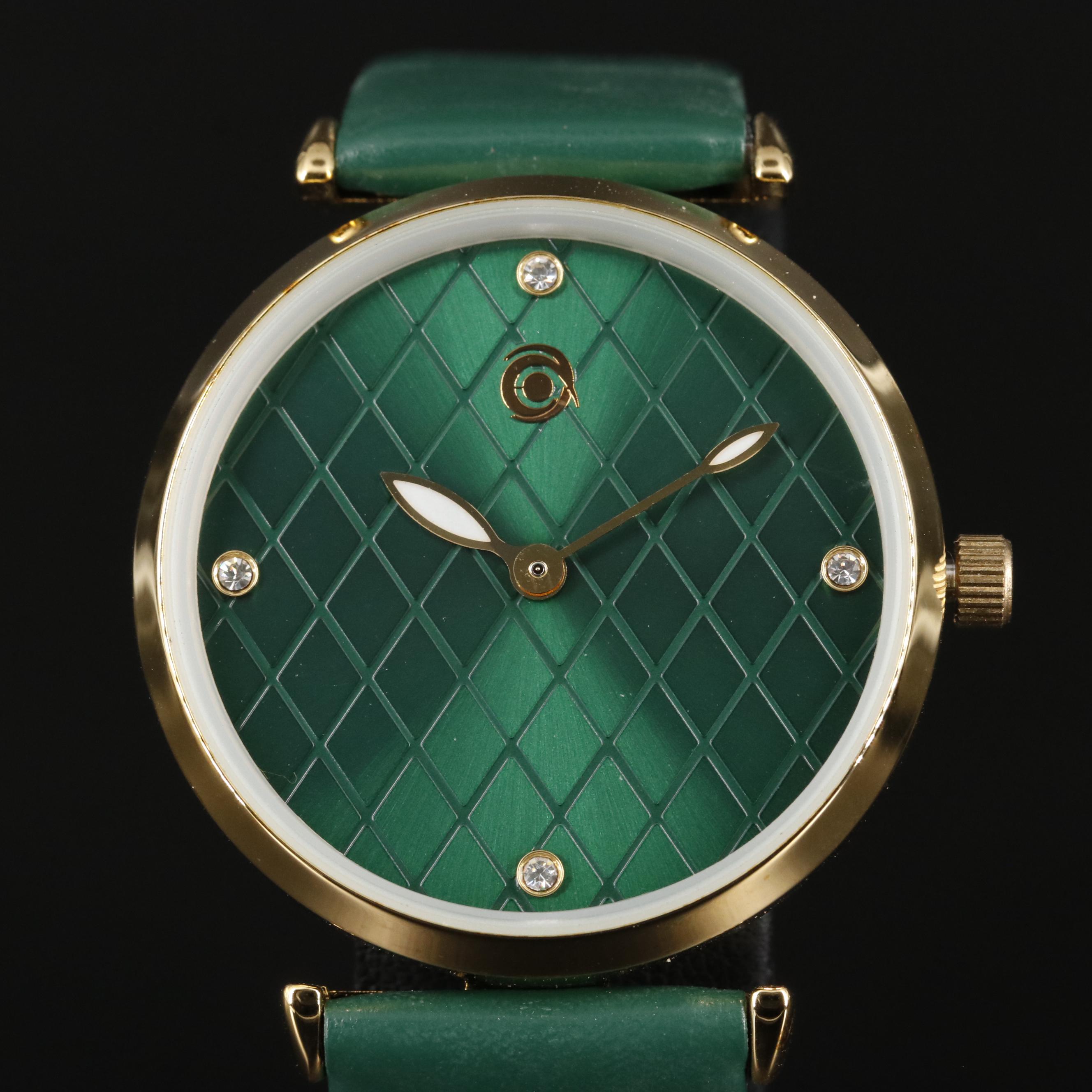 Magnicor Watch with Green Argyle Dial and Strap