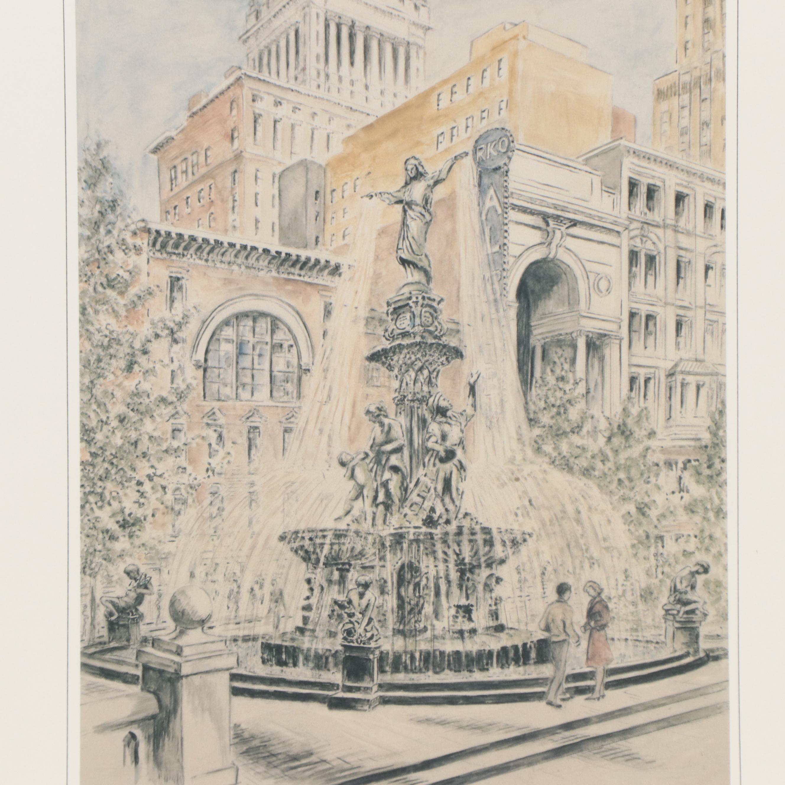 Art Academy Exhibition Poster "Caroline Williams Cincinnati Scenes," 1988