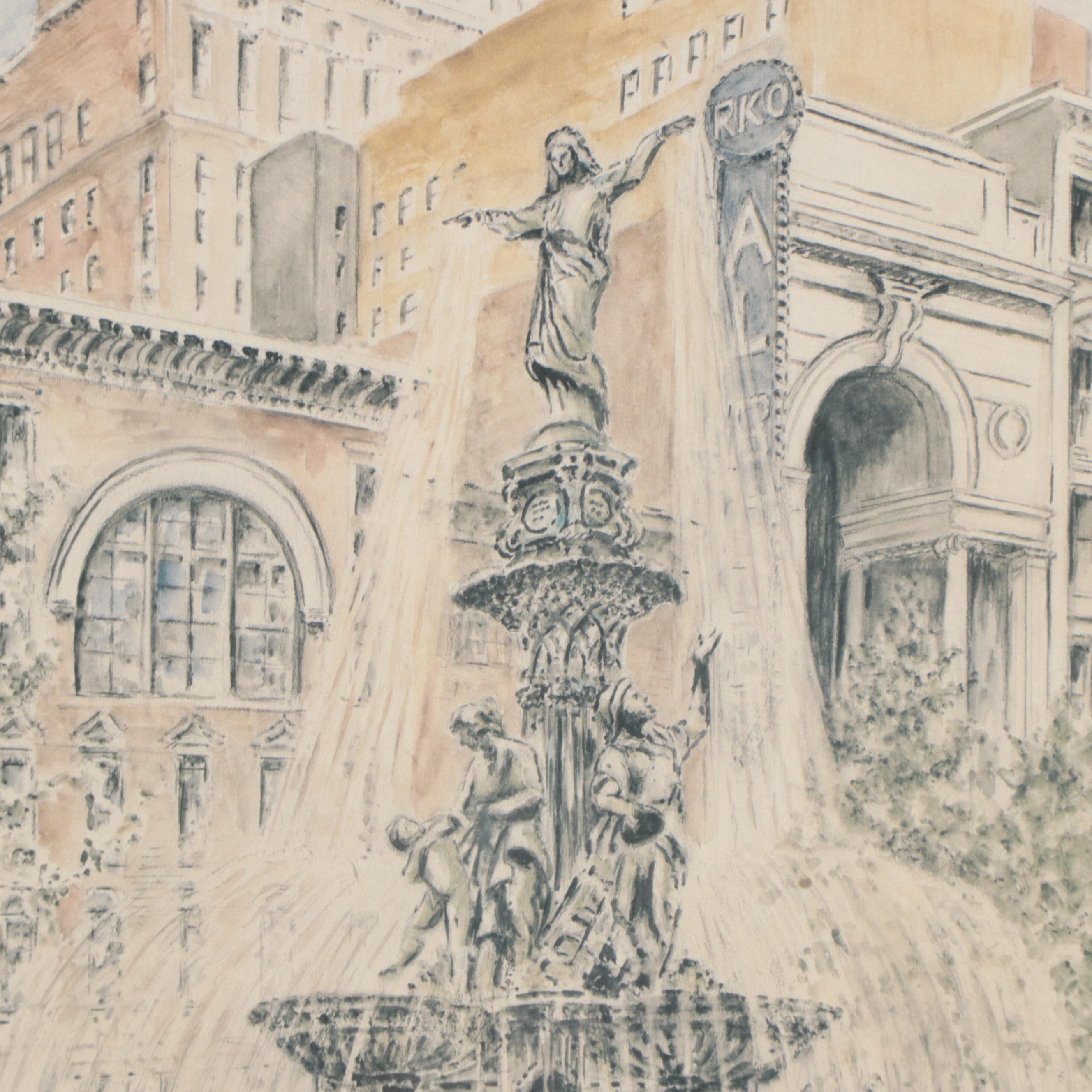 Art Academy Exhibition Poster "Caroline Williams Cincinnati Scenes," 1988