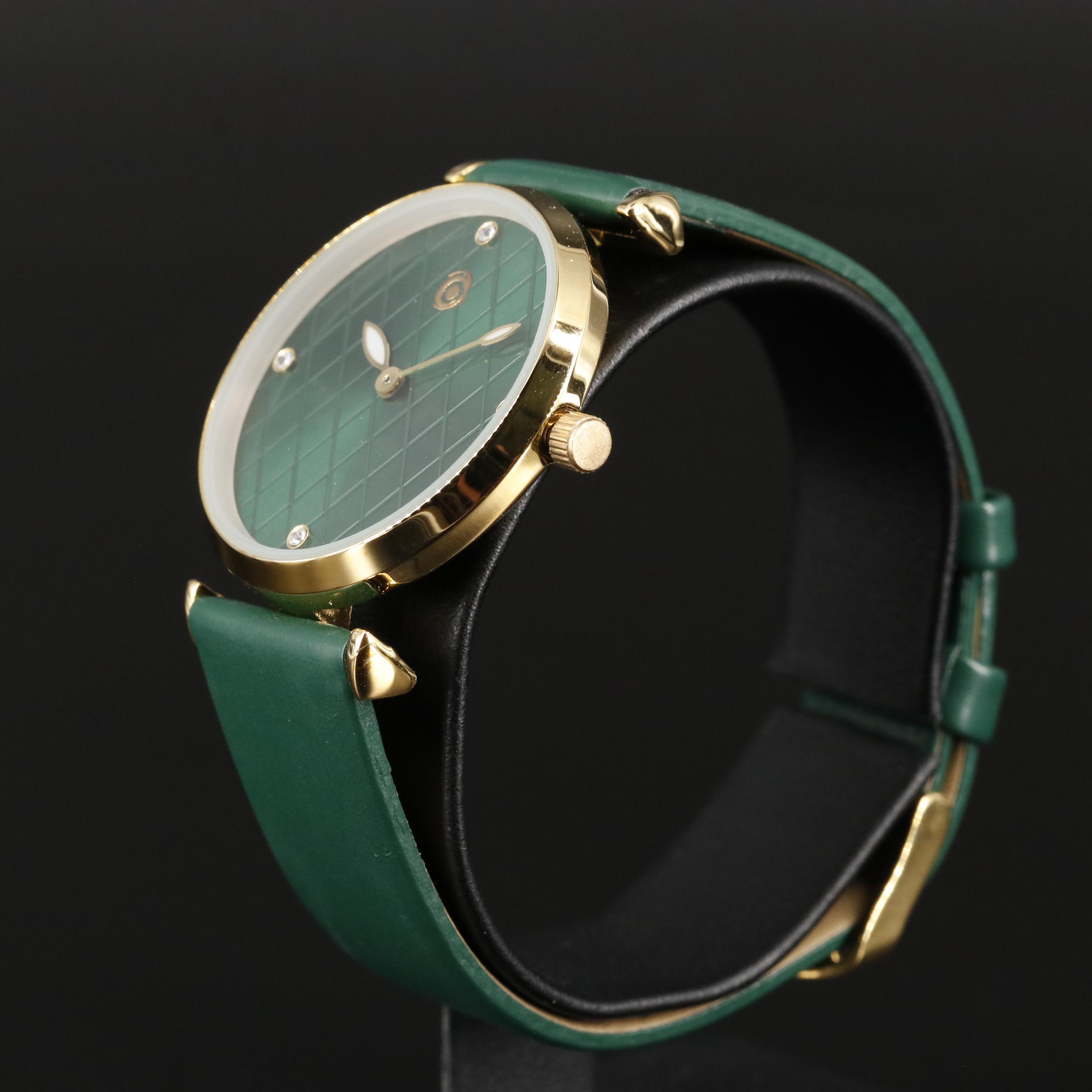 Magnicor Watch with Green Argyle Dial and Strap
