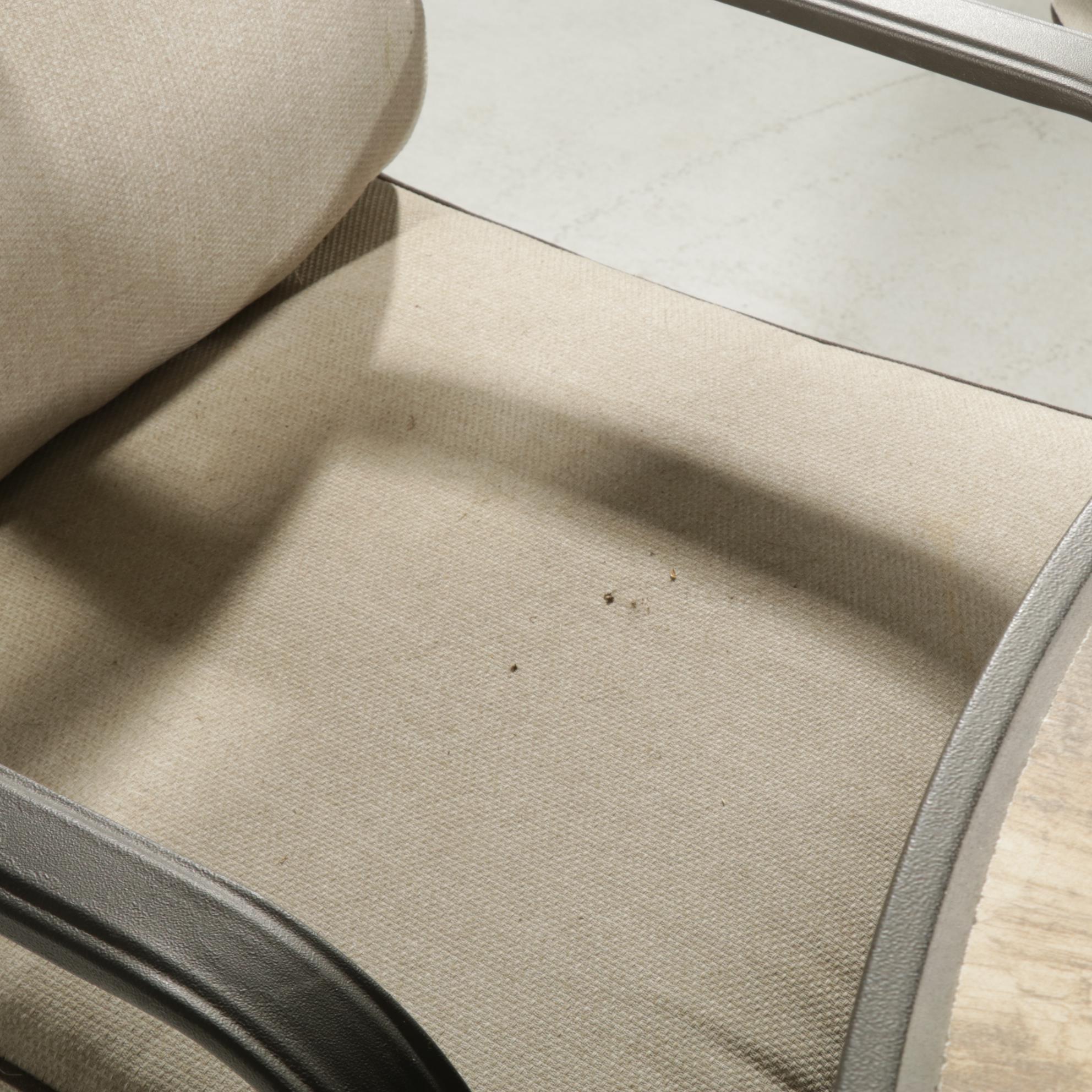 High-Top Patio Table with Integral Fire Pit and Six Barstools