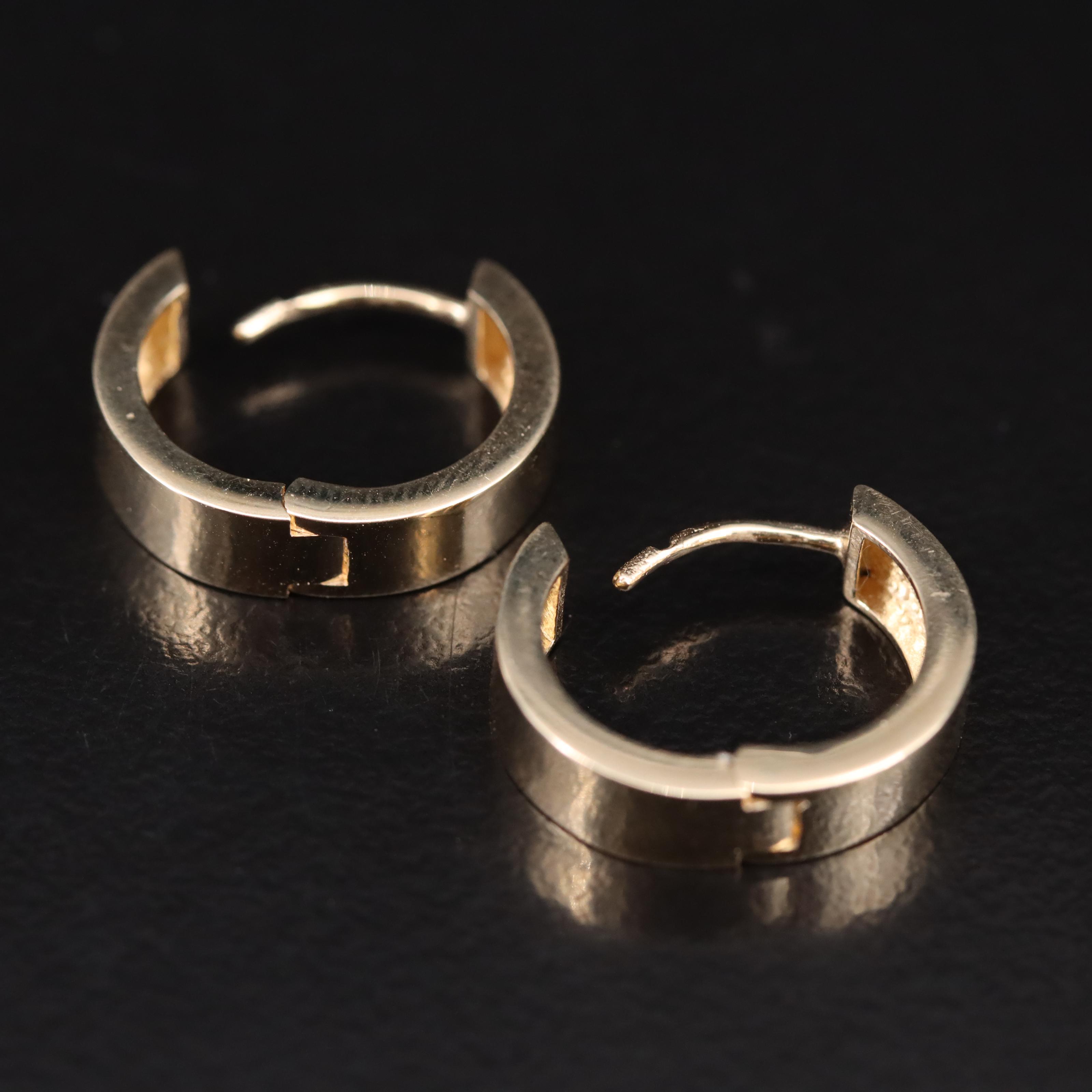 14K Hinged Hoops
