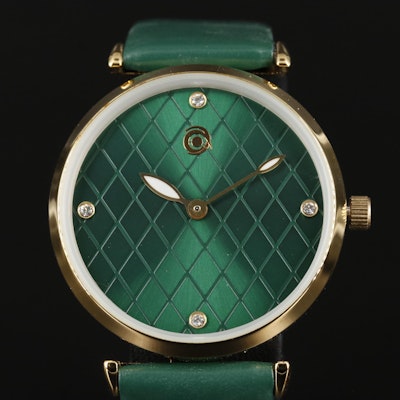 Magnicor Wristwatch with Green Argyle Dial and Strap