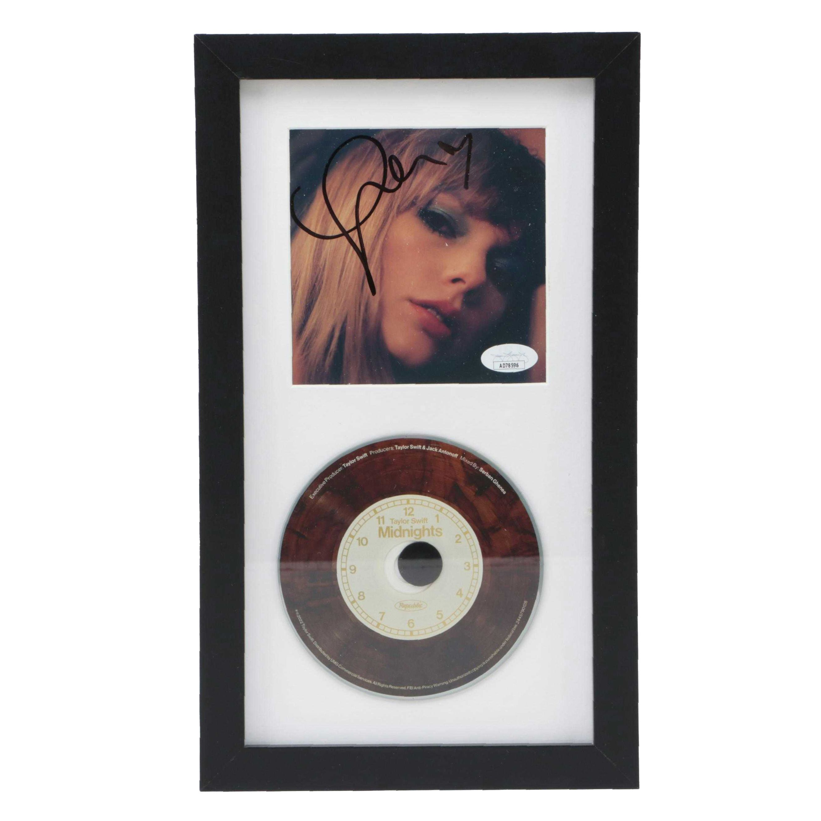 Taylor Swift Signed "Midnights" CD and Booklet in Frame