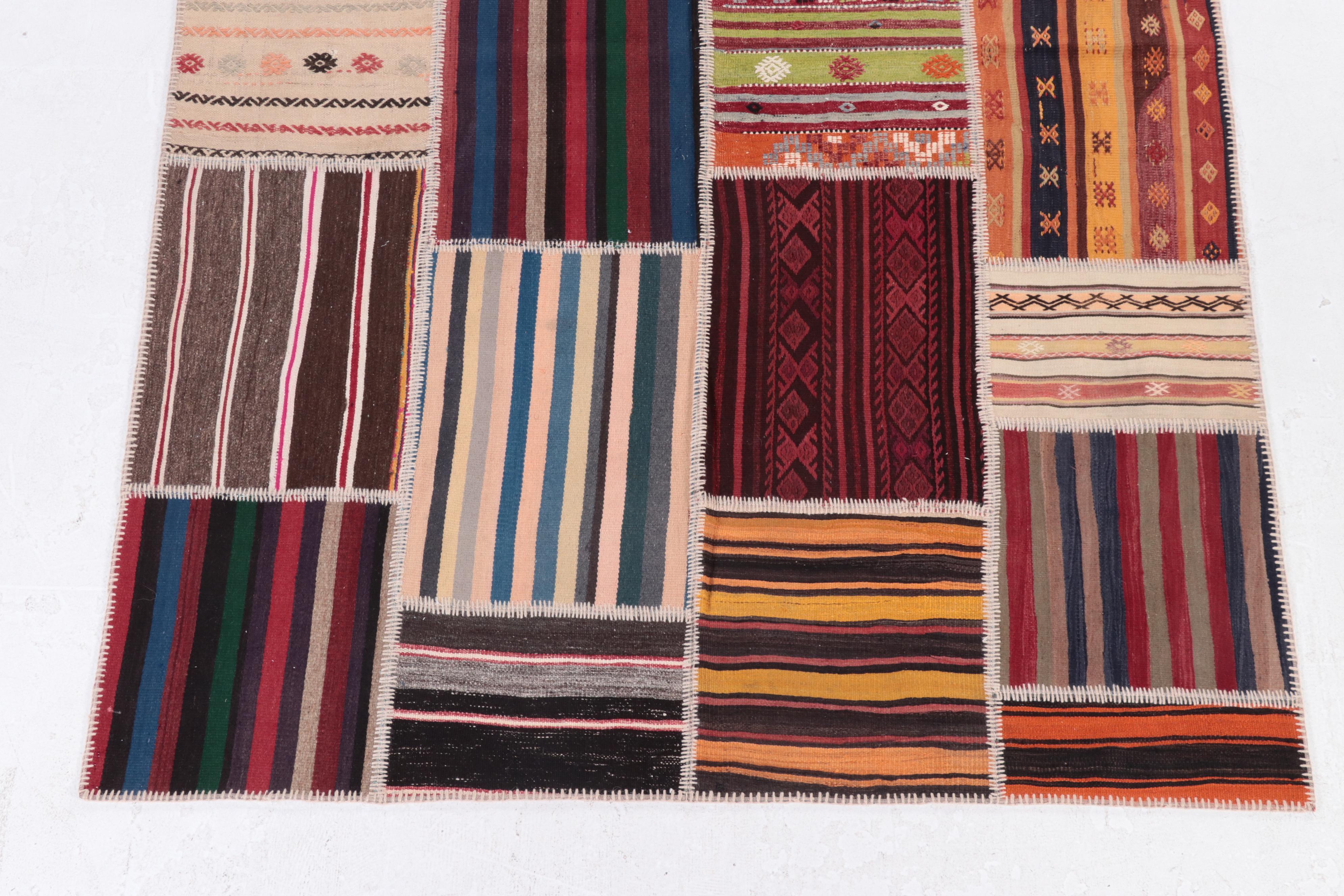 6'7 x 8'2 Handmade Turkish Pieced Patchwork Area Rug