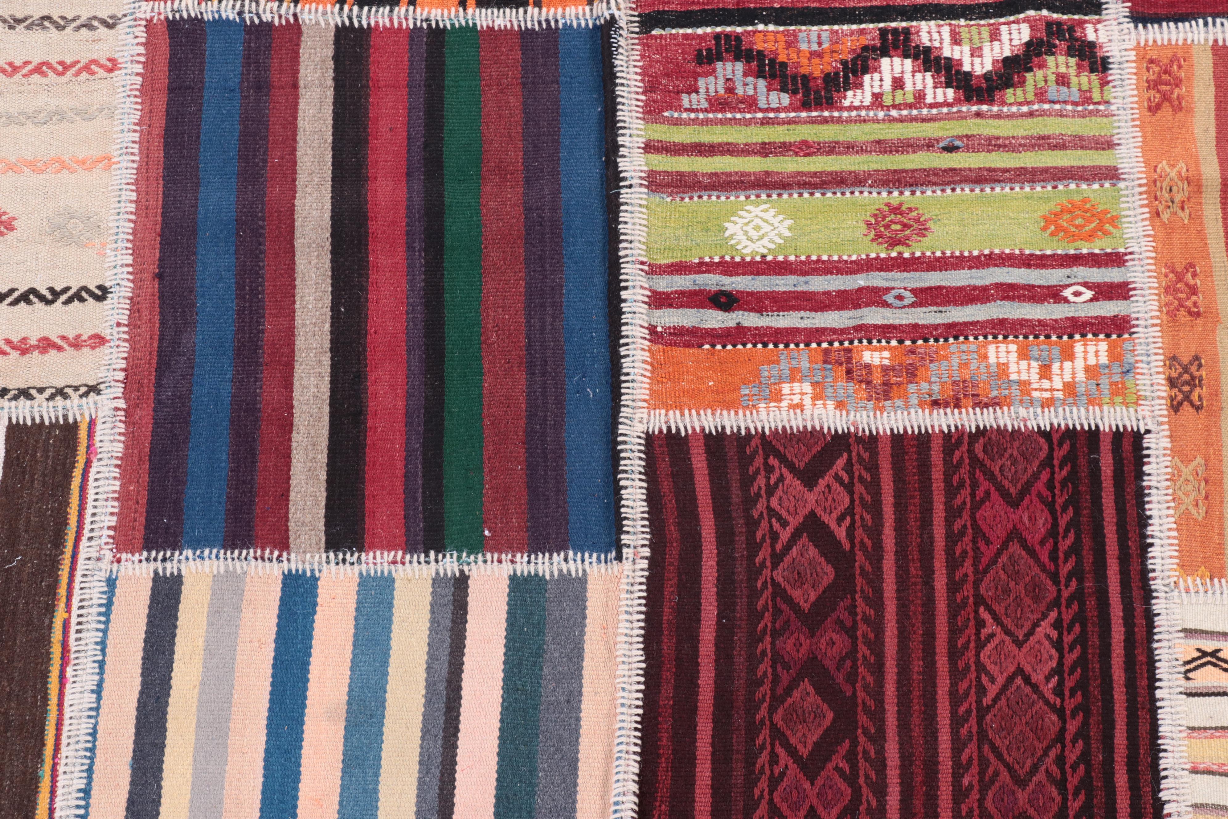 6'7 x 8'2 Handmade Turkish Pieced Patchwork Area Rug