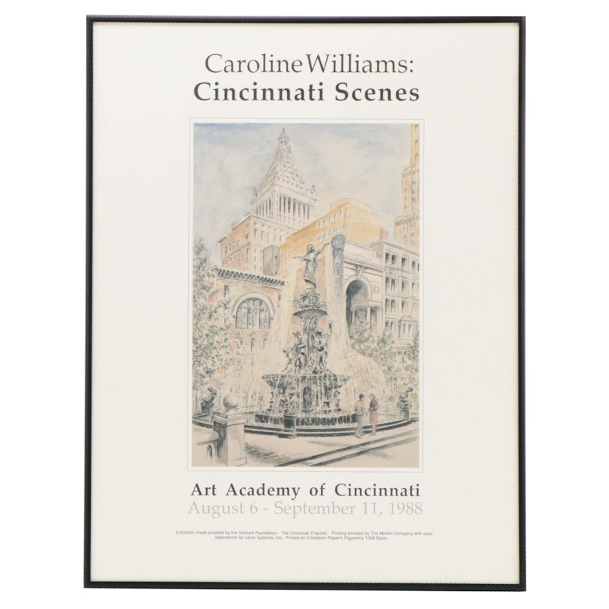 Art Academy Exhibition Poster "Caroline Williams Cincinnati Scenes," 1988
