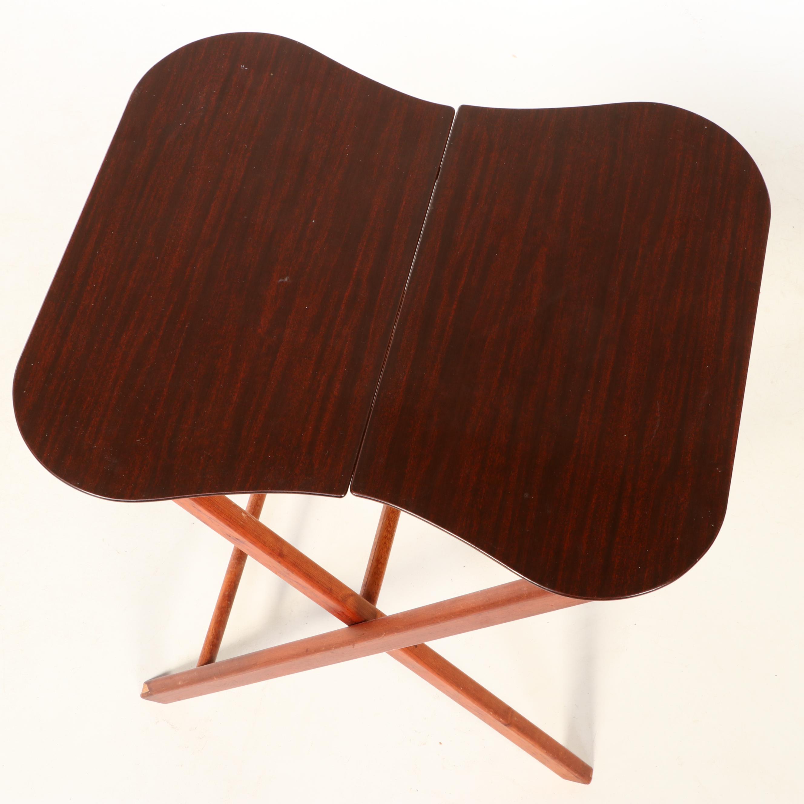 Wooden Folding Tray Tables, Mid to Late 20th Century