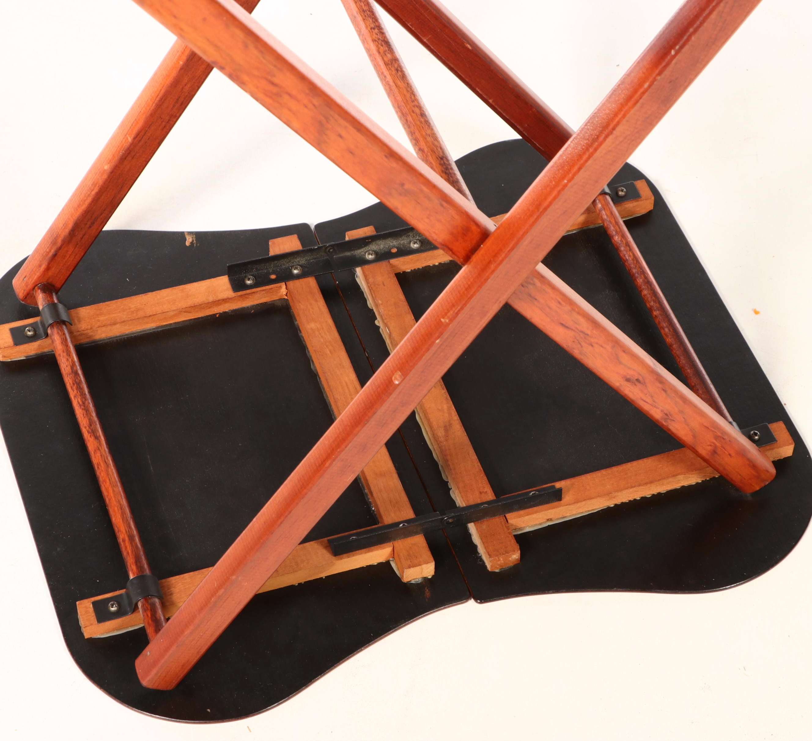 Wooden Folding Tray Tables, Mid to Late 20th Century