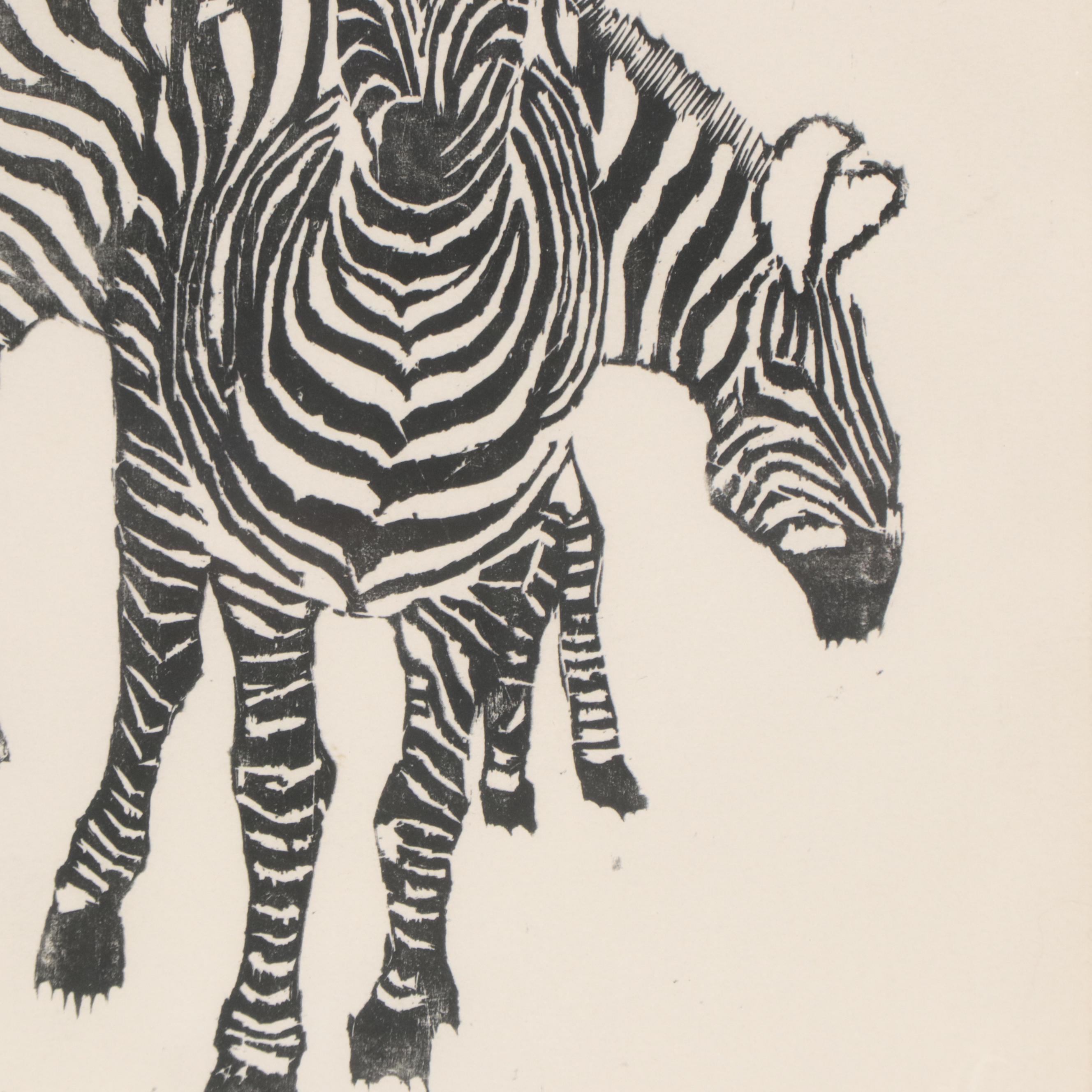Relief Print "Zebras," 1986