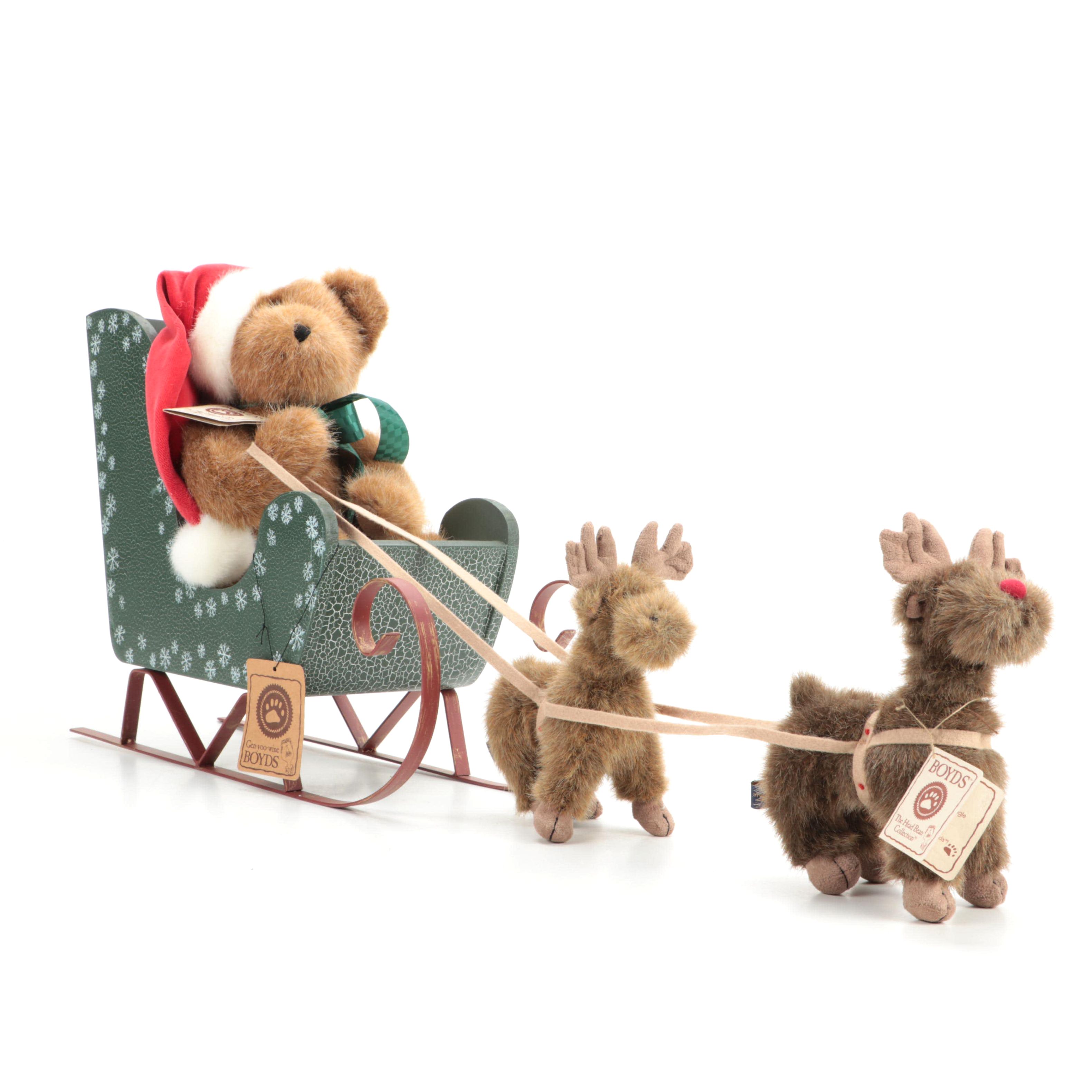 Boyds Bears "Ol' Kris Kringle" and "Jingle and Bingle" Stuffed Animals