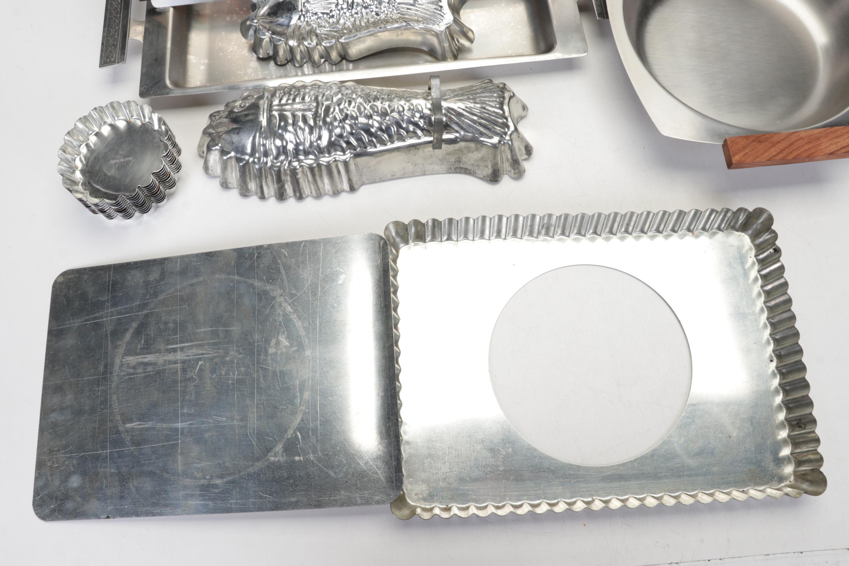 Higgins Green Sunburst Tray With Collection of Serveware and Tableware