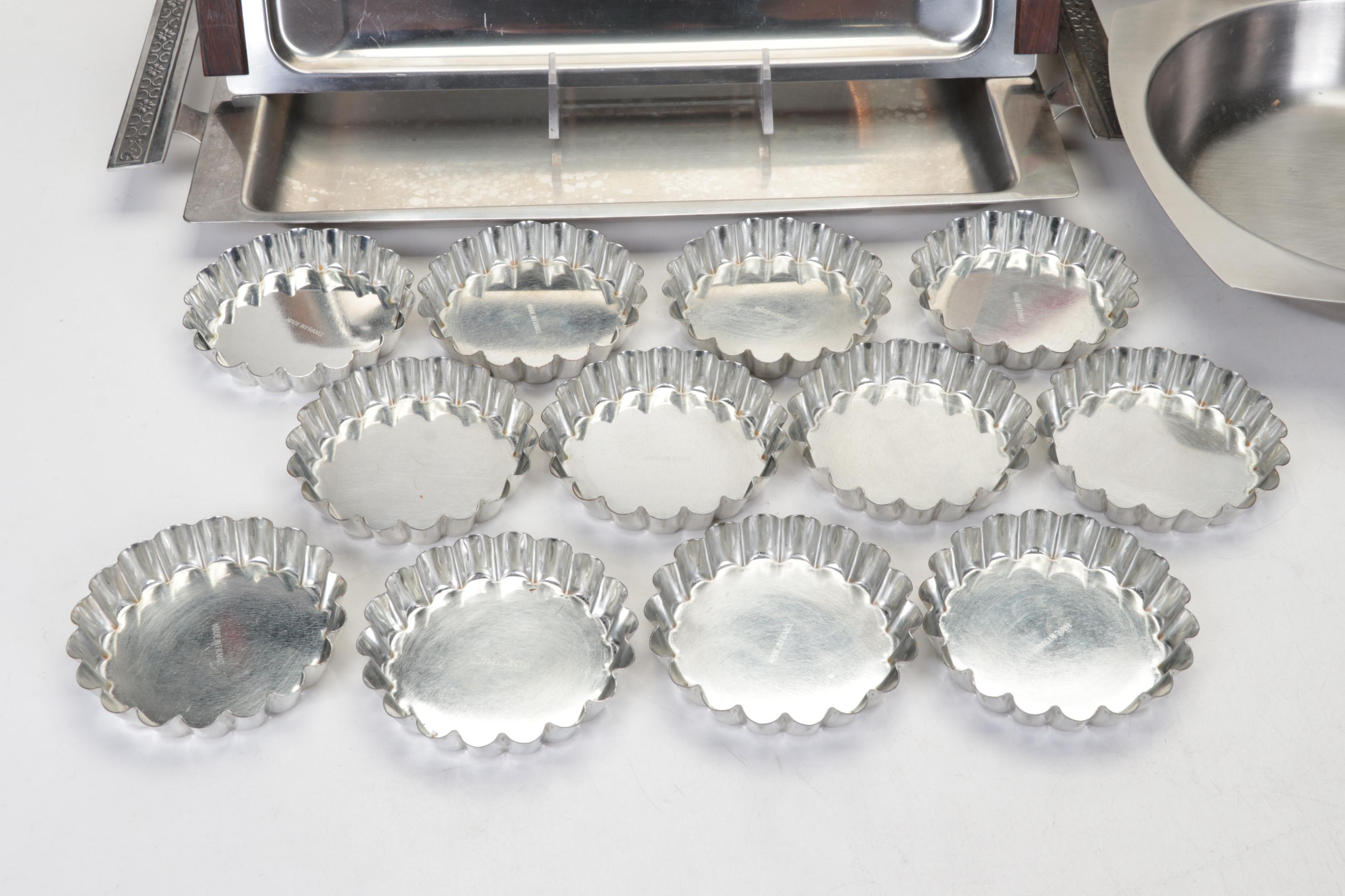 Higgins Green Sunburst Tray With Collection of Serveware and Tableware