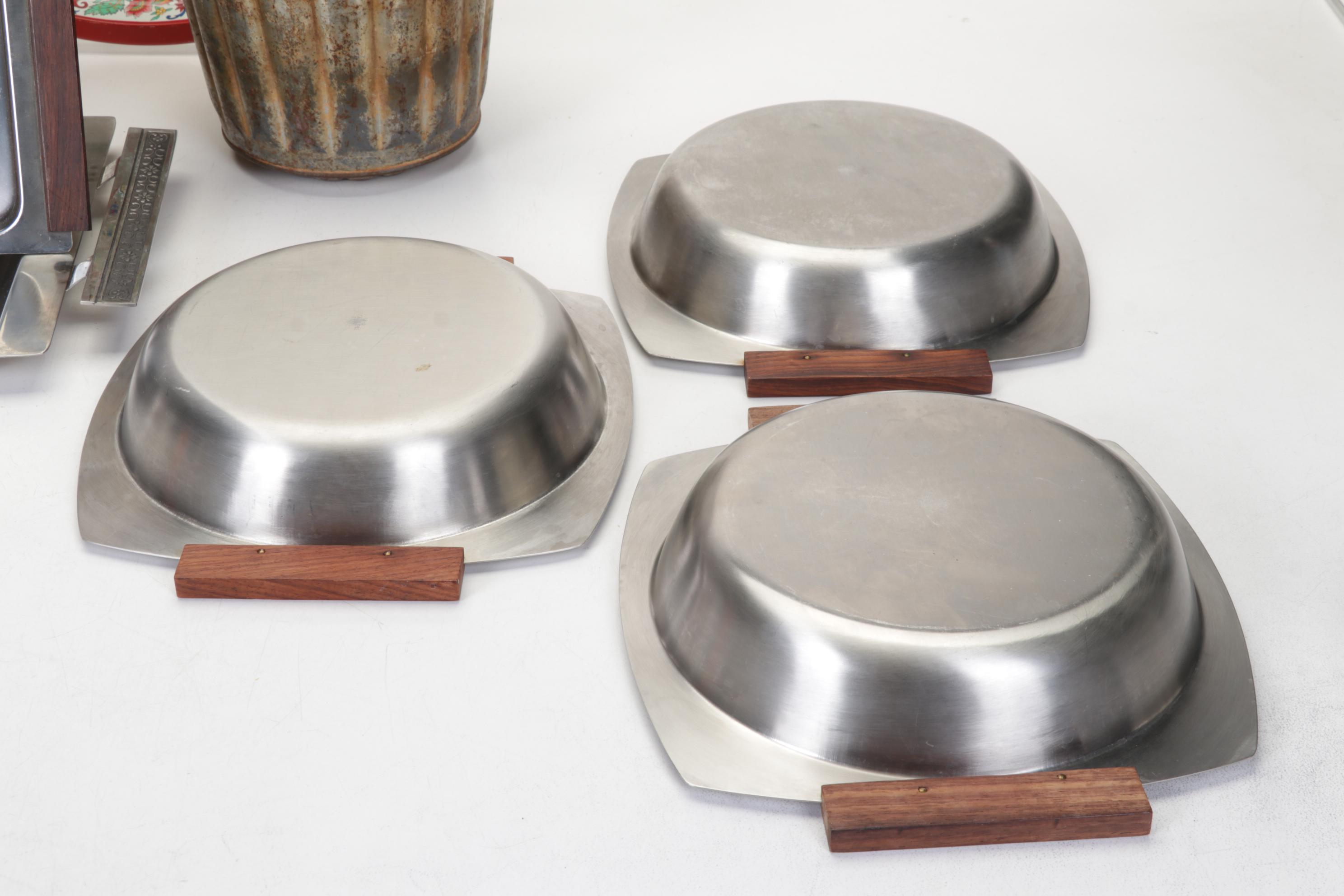 Higgins Green Sunburst Tray With Collection of Serveware and Tableware