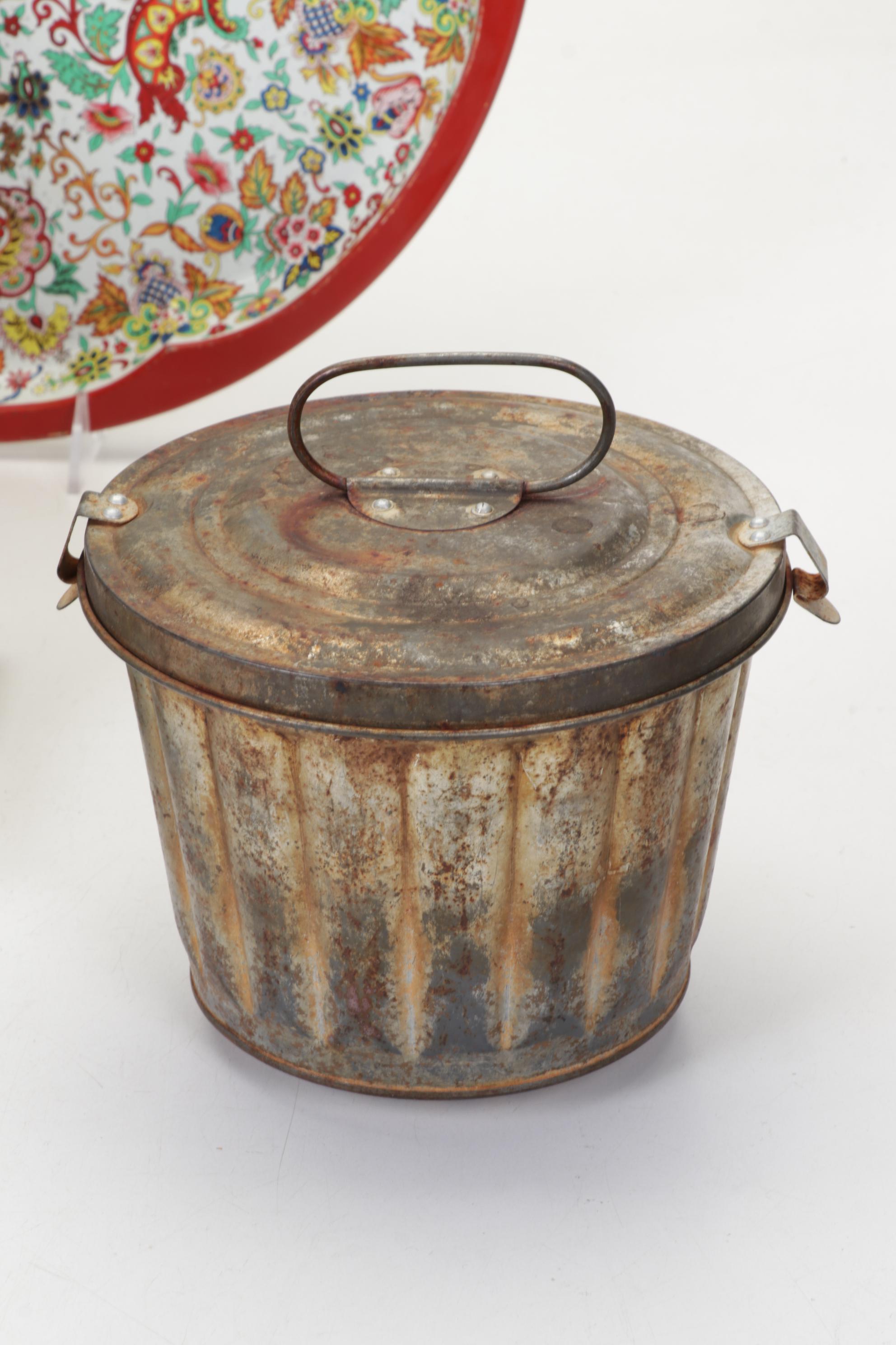 Higgins Green Sunburst Tray With Collection of Serveware and Tableware