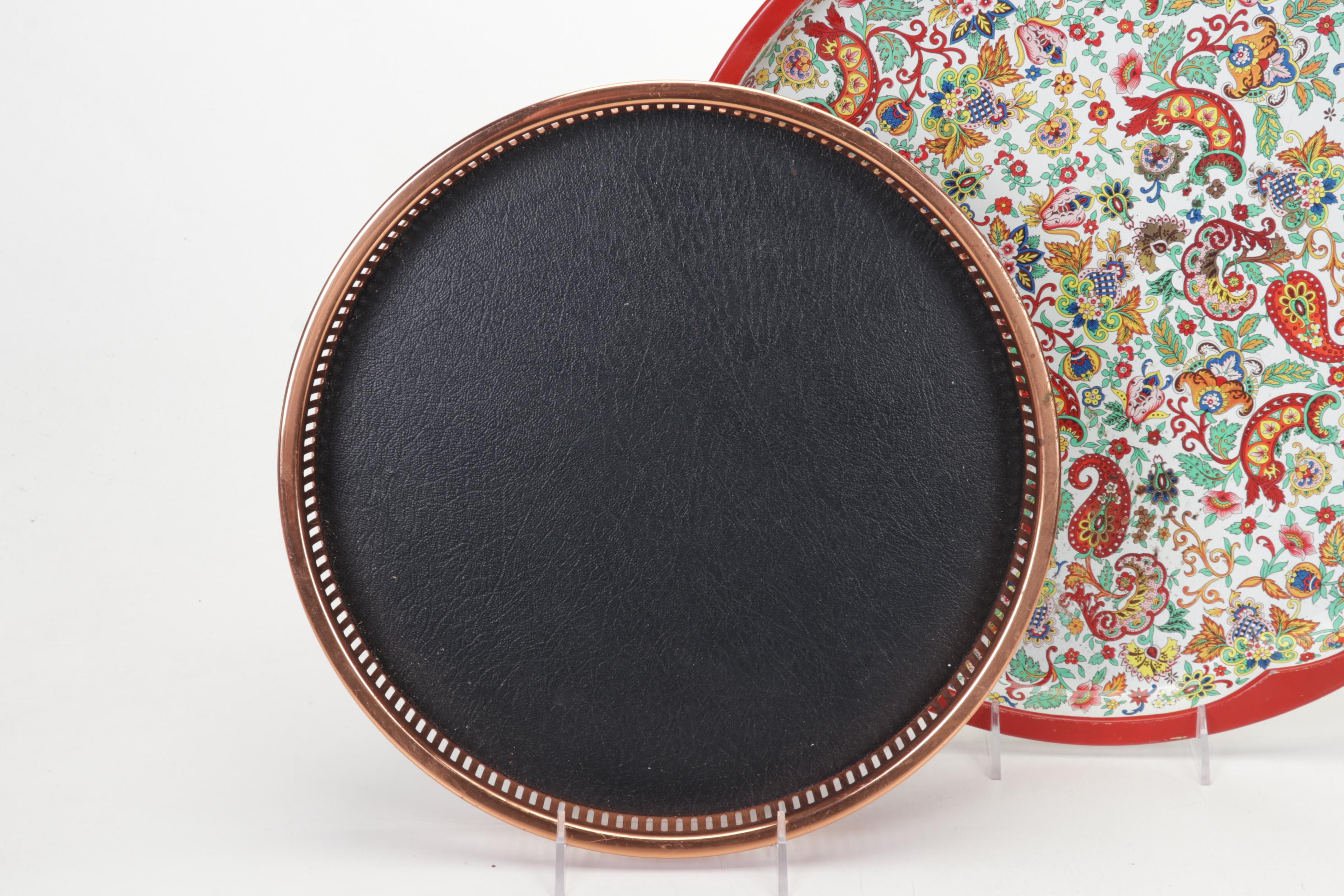 Higgins Green Sunburst Tray With Collection of Serveware and Tableware