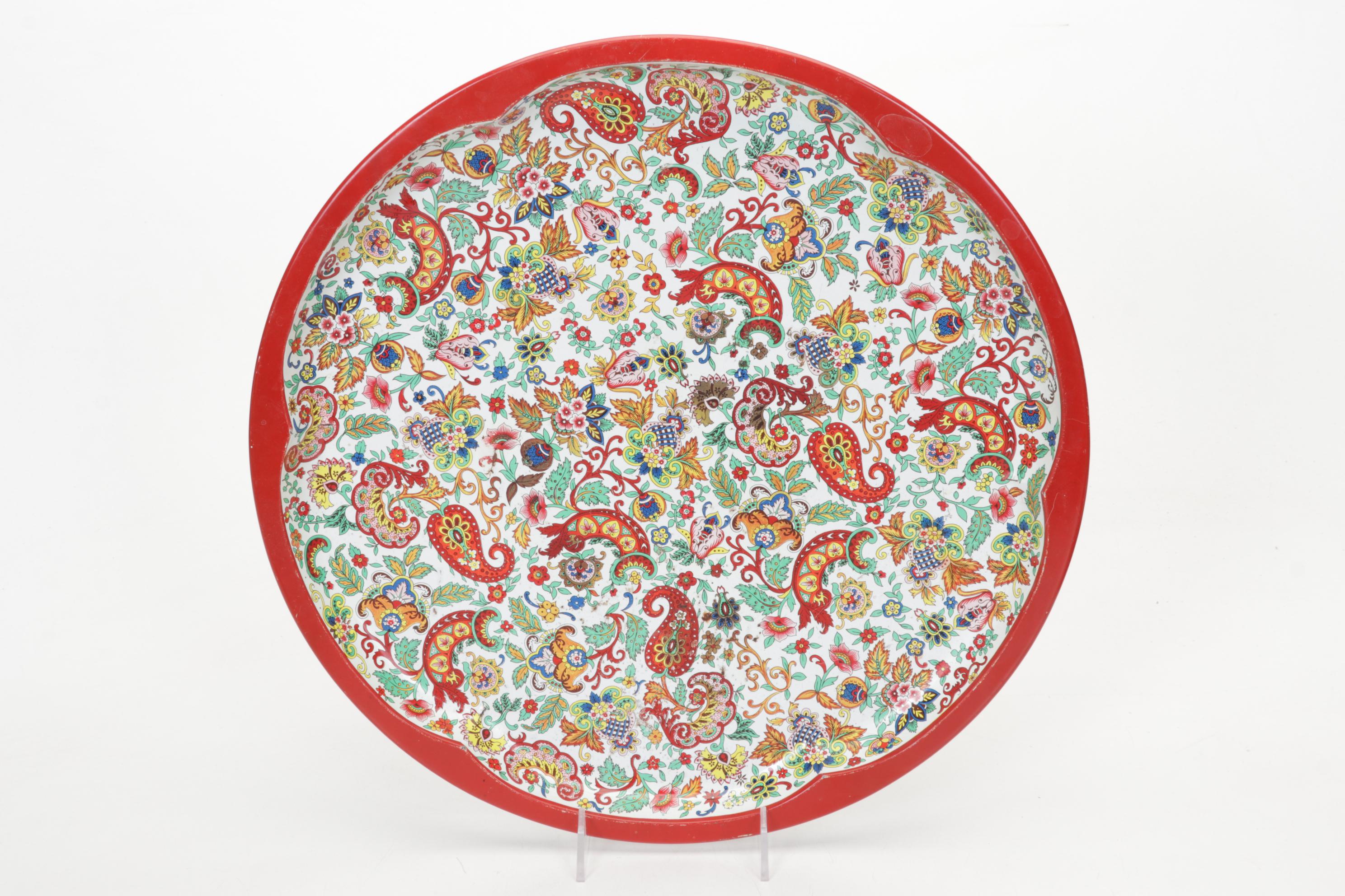 Higgins Green Sunburst Tray With Collection of Serveware and Tableware