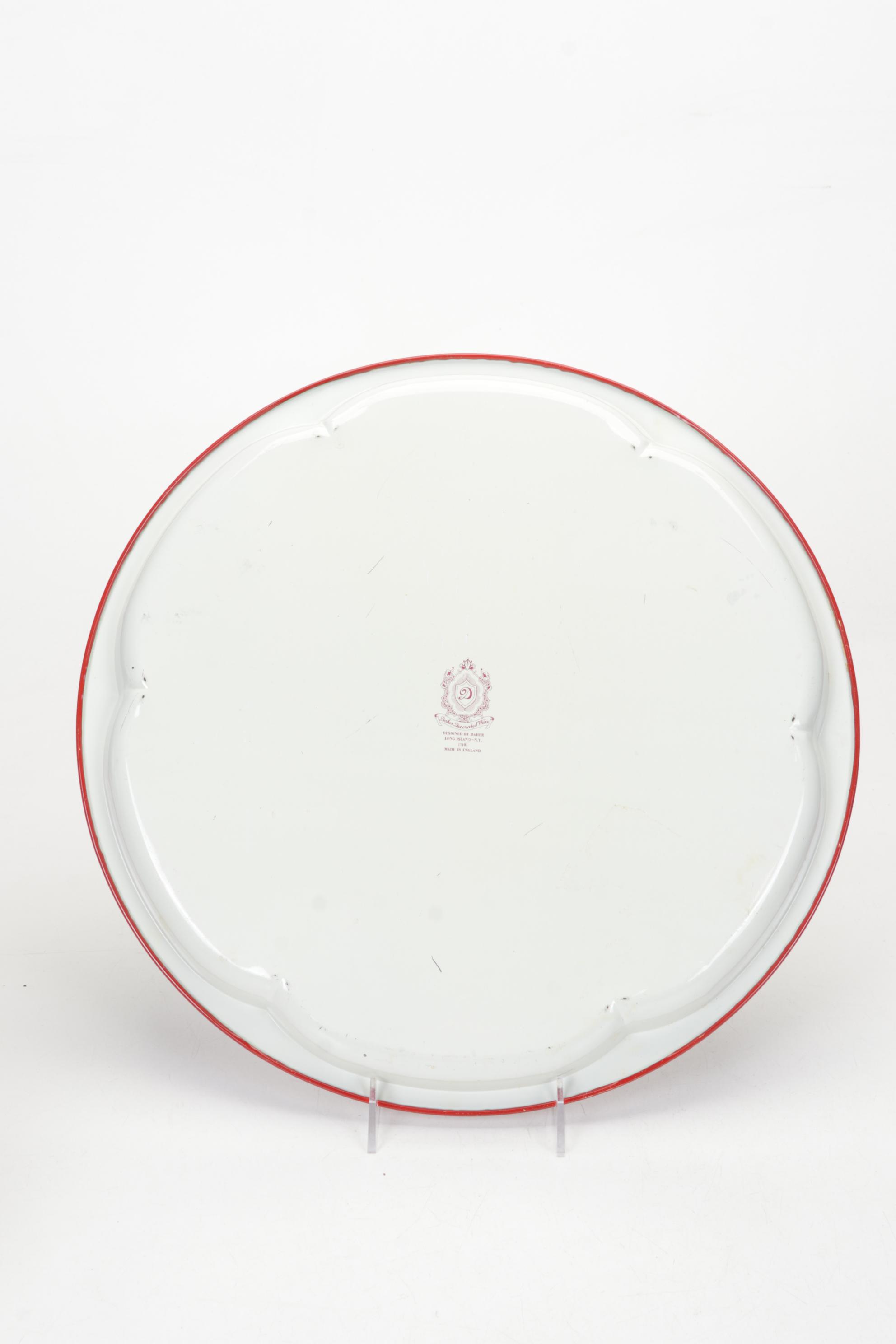 Higgins Green Sunburst Tray With Collection of Serveware and Tableware