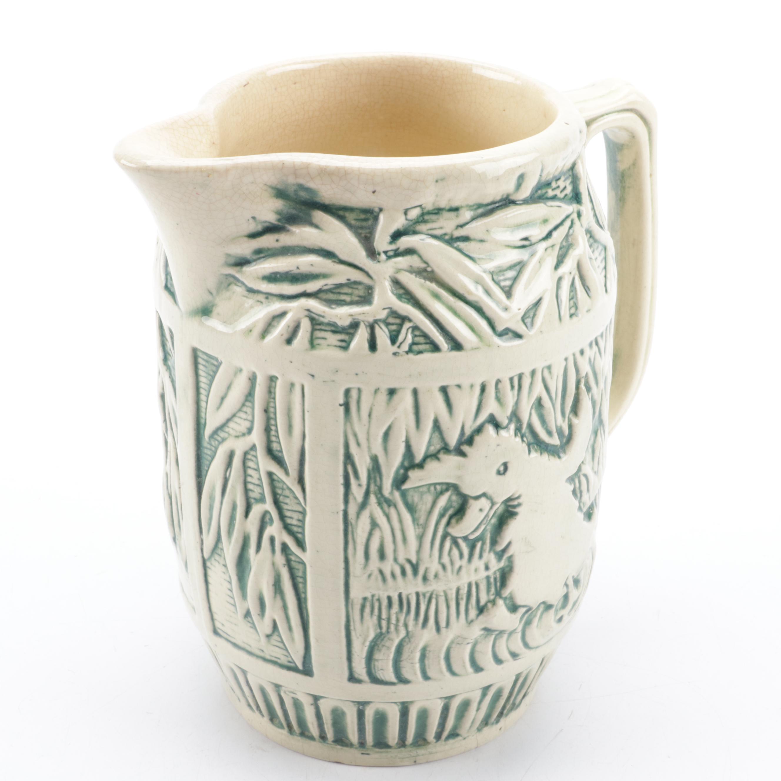 Weller Pottery and Roseville Pottery Glazed Ceramic Pitchers