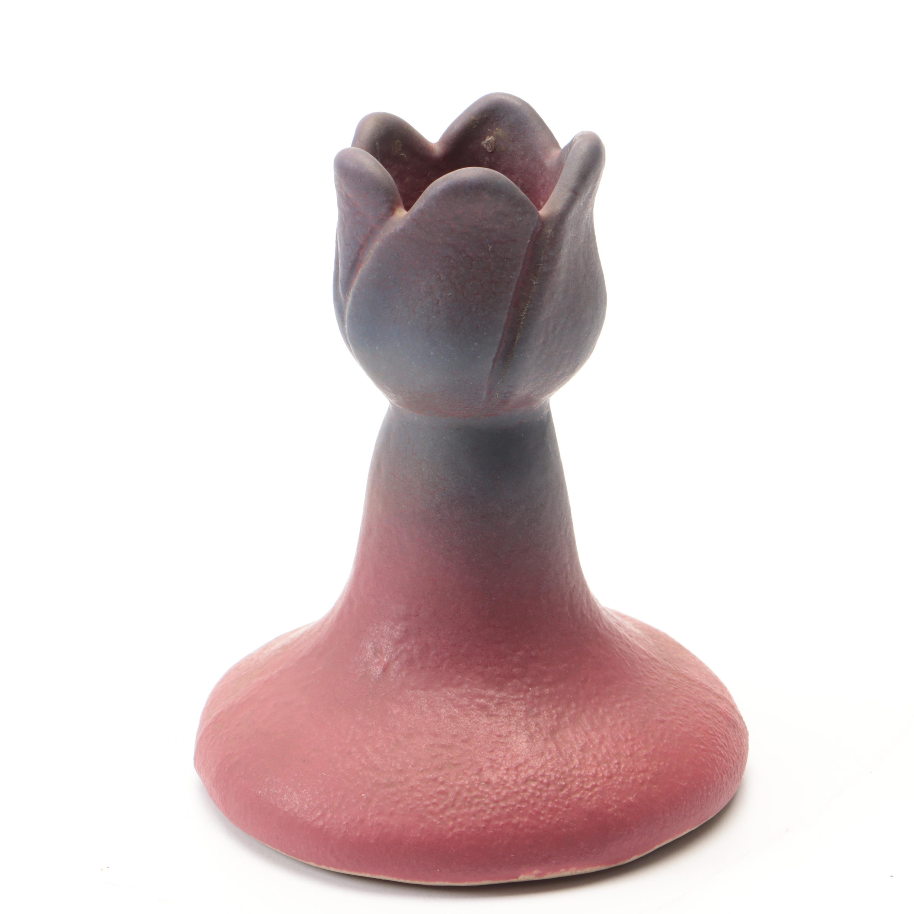 Van Briggle Pottery Mulberry Vase, Flower Frog, Ashtray, and Candlestick
