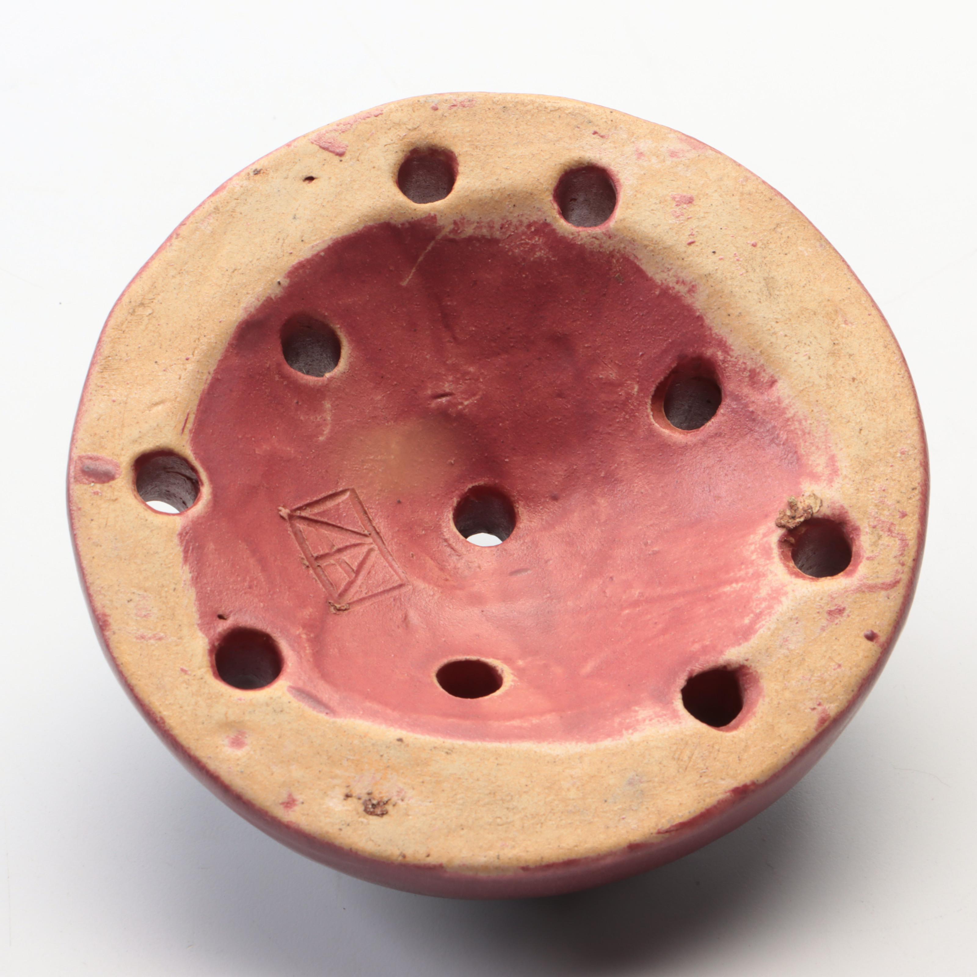 Van Briggle Pottery Mulberry Vase, Flower Frog, Ashtray, and Candlestick
