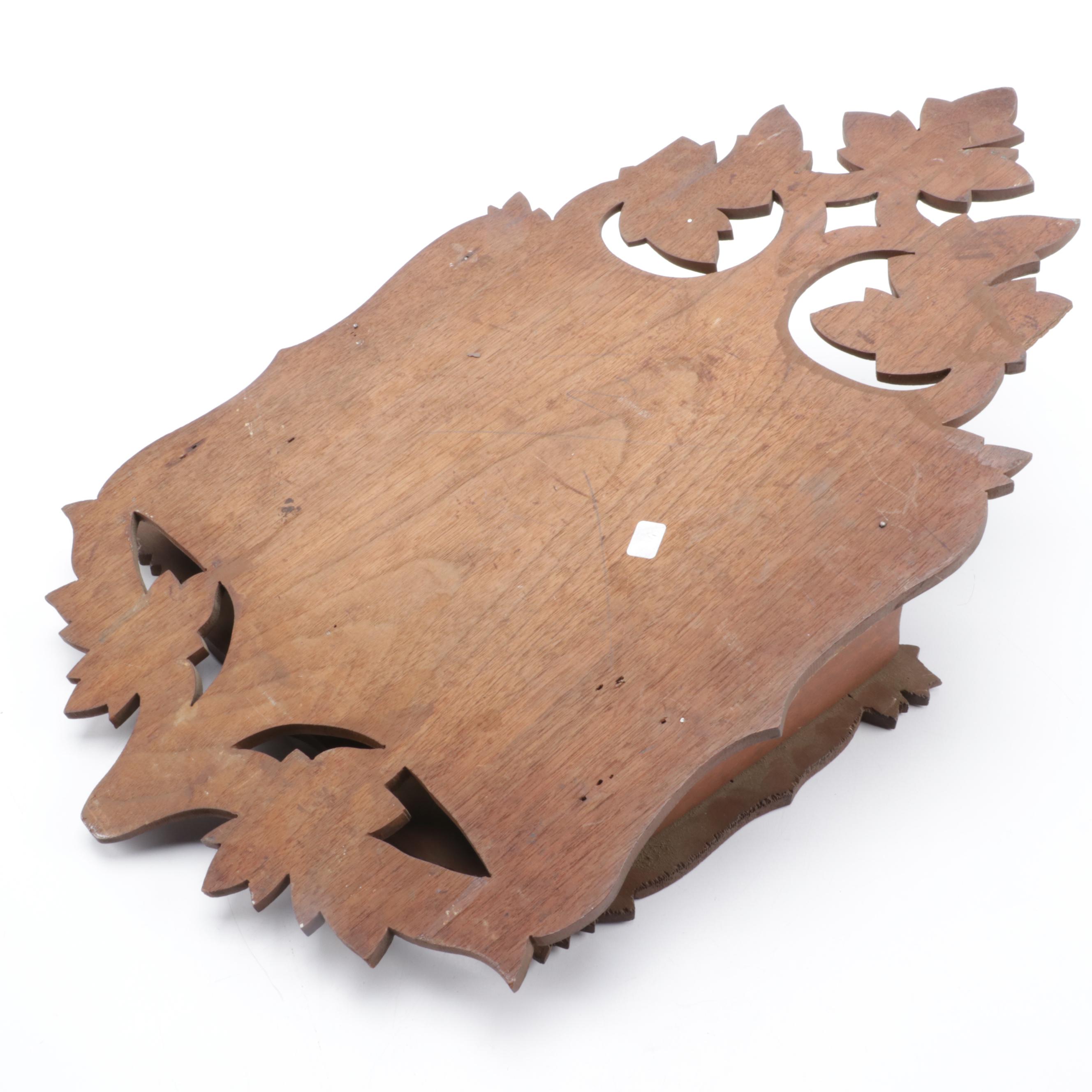 Victorian Painted and Carved Walnut Wall Hanging Paper Rack