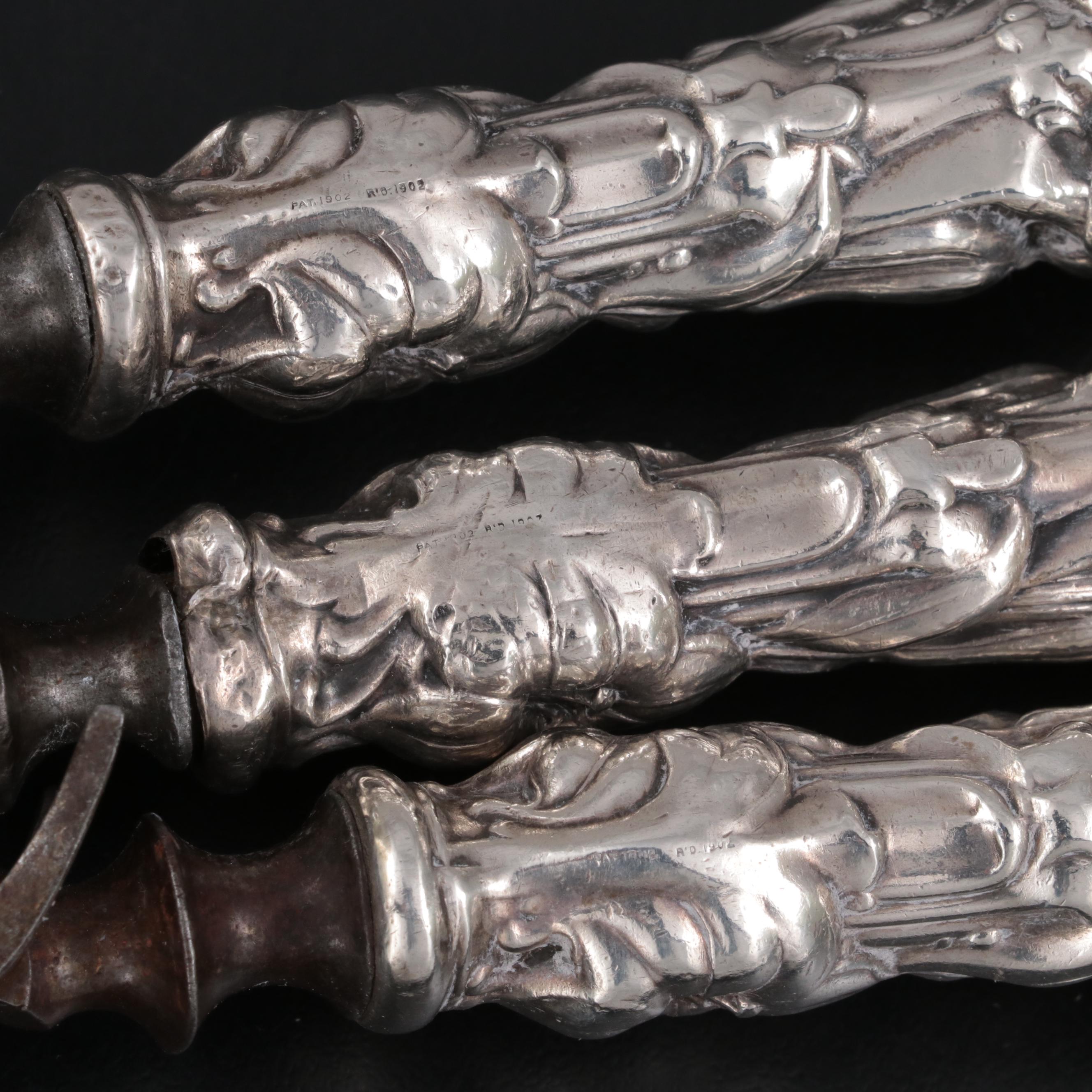 Whiting Mfg Co. "Lily" Sterling Silver Handled Carving Set