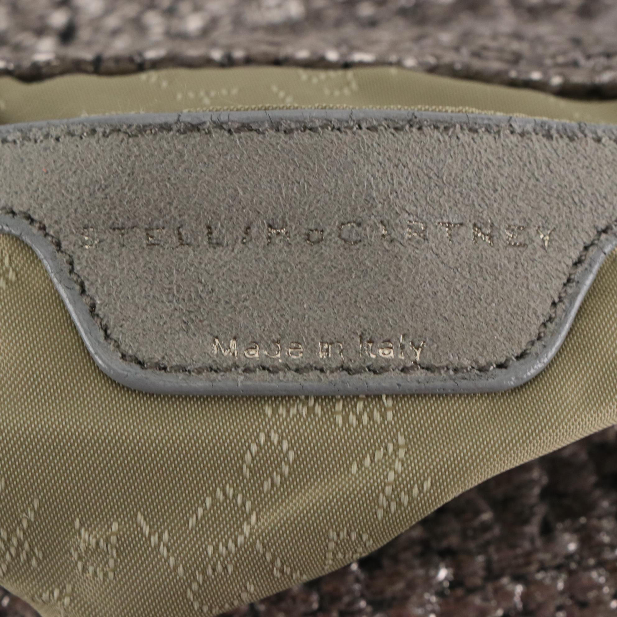 Stella McCartney Silver Metallic Woven Falabella Chain Crossbody Bag