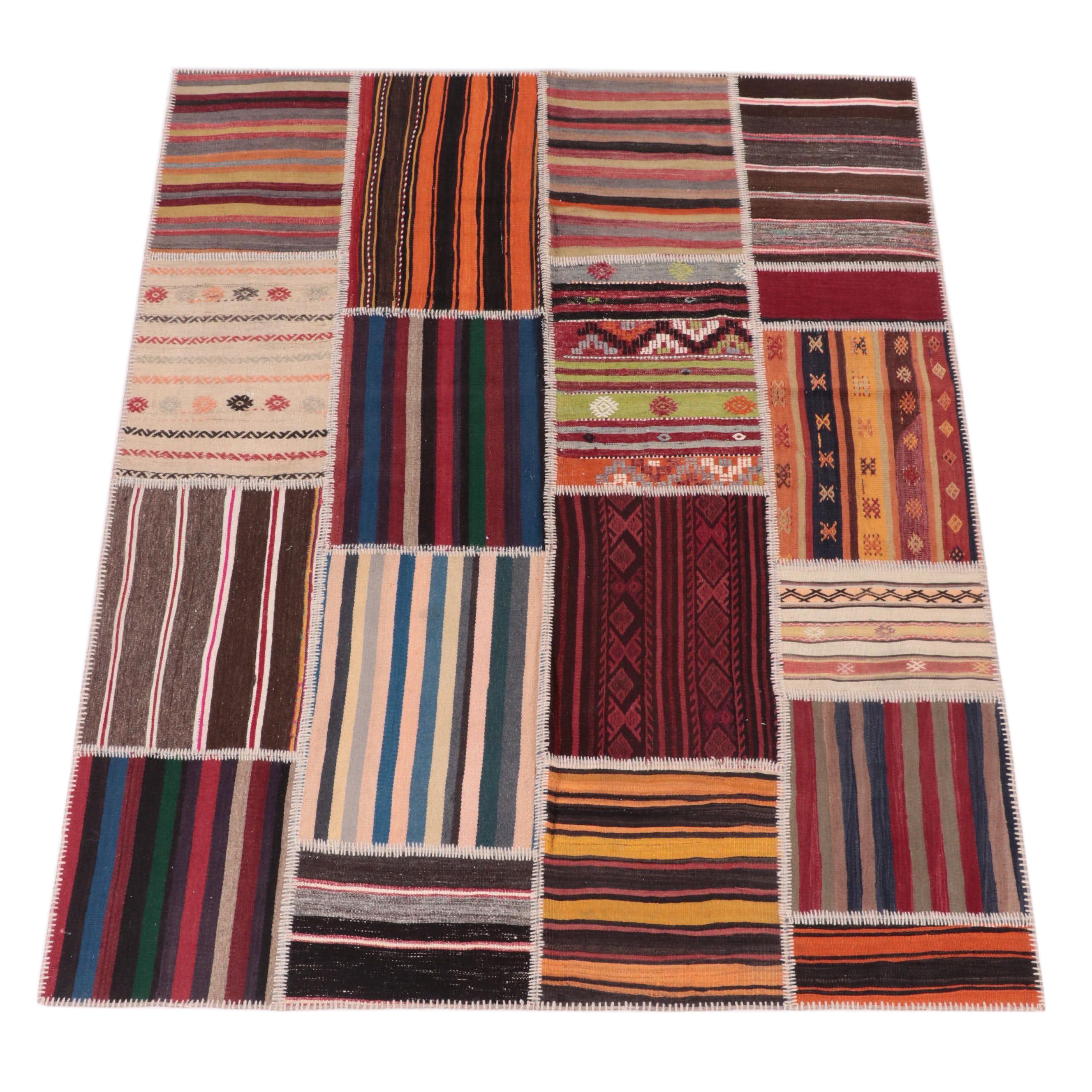6'7 x 8'2 Handmade Turkish Pieced Patchwork Area Rug
