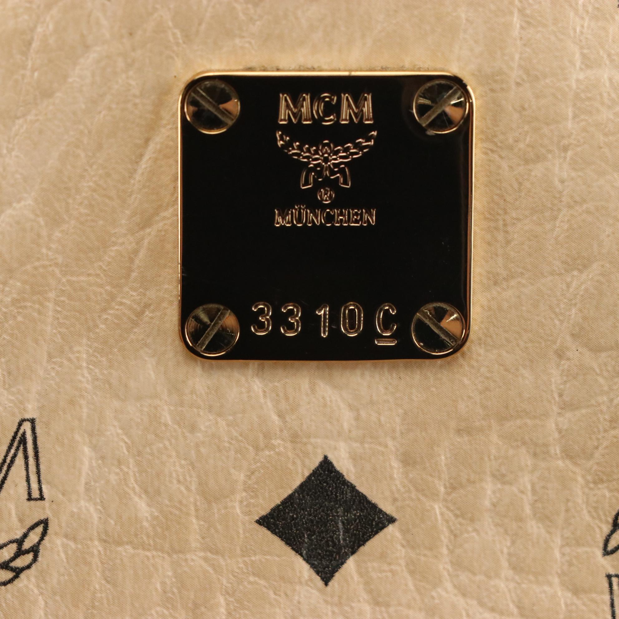 MCM Mini Visetos Leather Studded Backpack