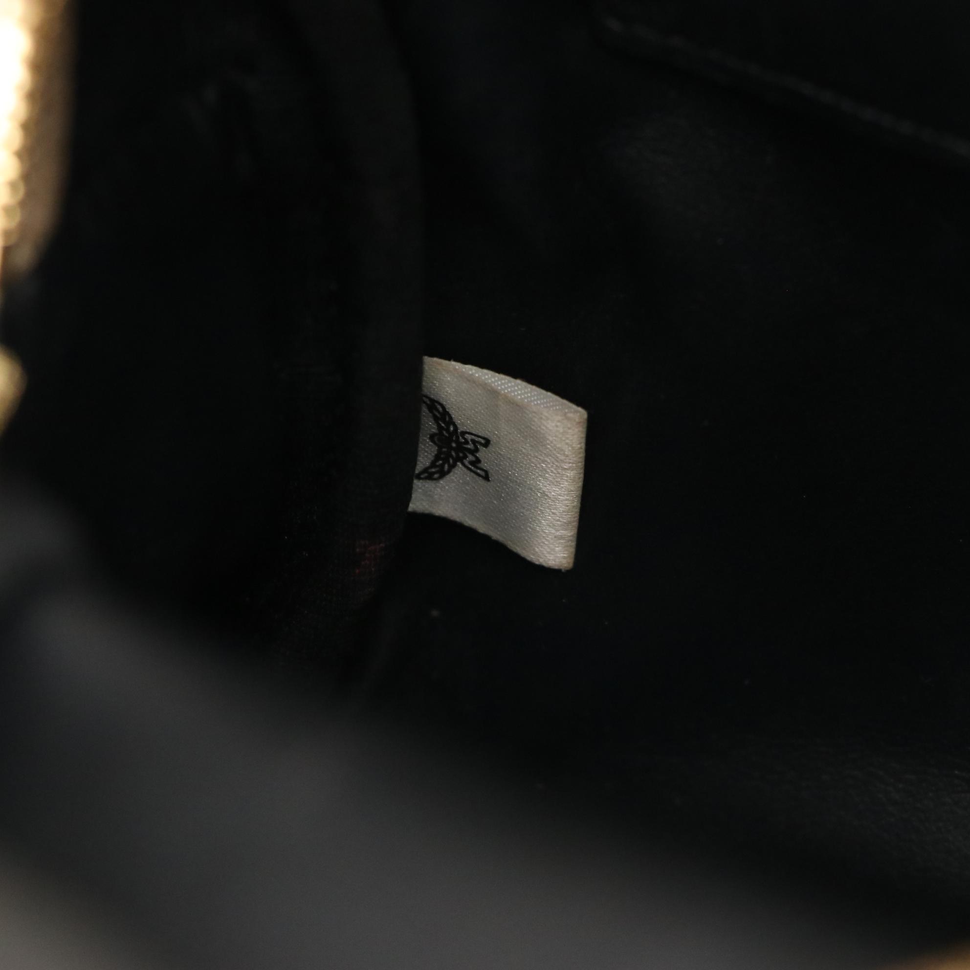 MCM Mini Visetos Leather Studded Backpack