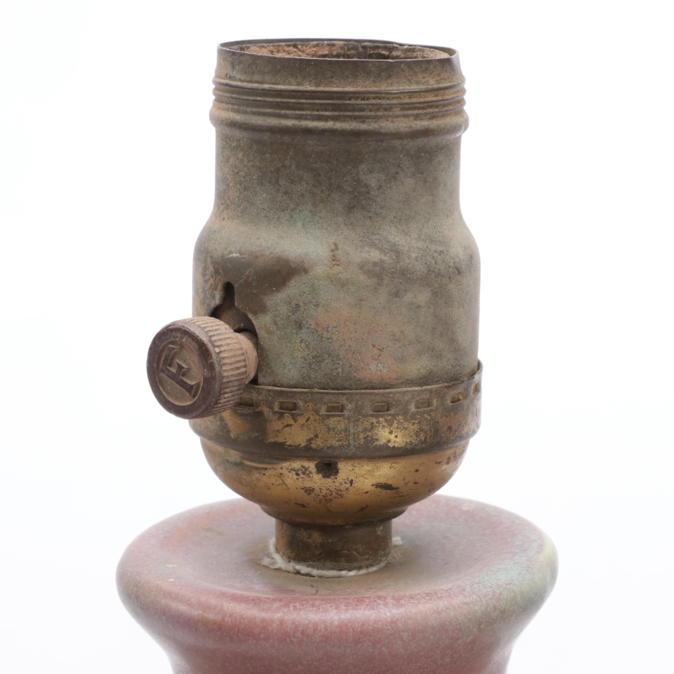 Muncie Pottery with Pink and Green Molten Glaze Vase and Other Decor