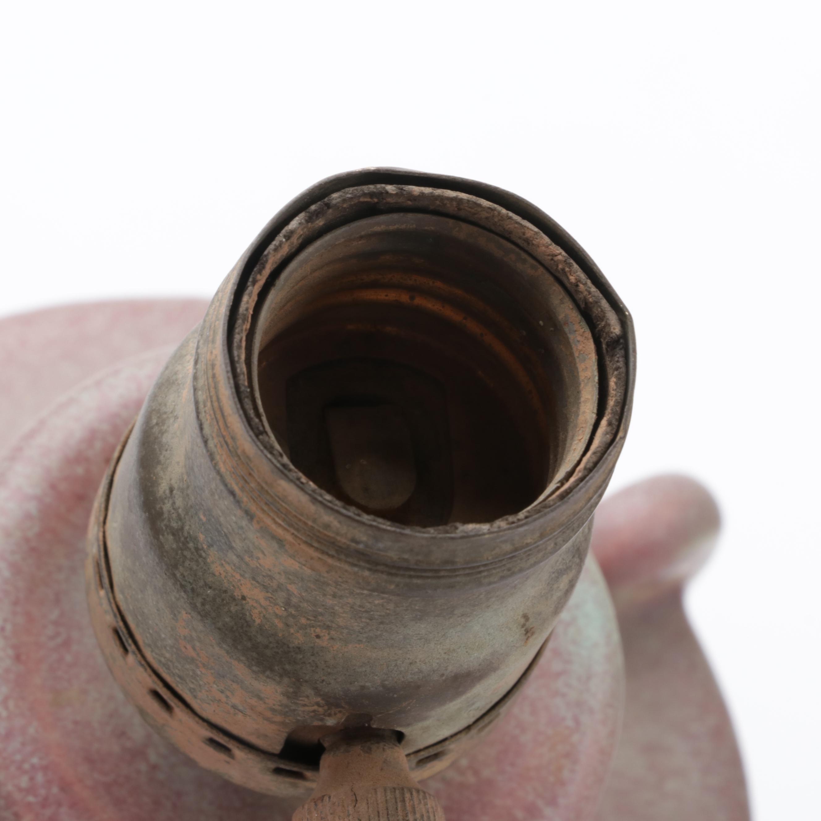 Muncie Pottery with Pink and Green Molten Glaze Vase and Other Decor