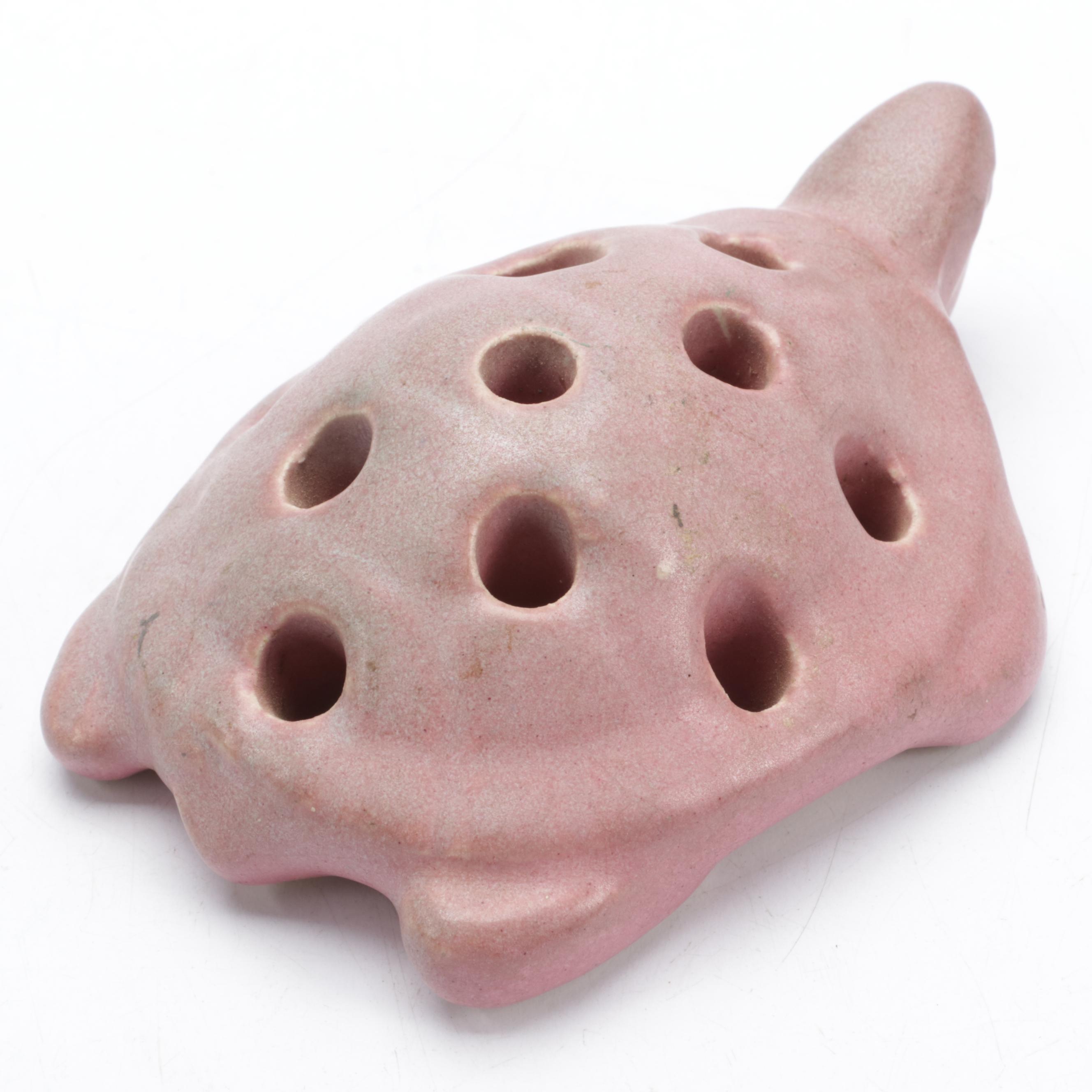 Muncie Pottery with Pink and Green Molten Glaze Vase and Other Decor